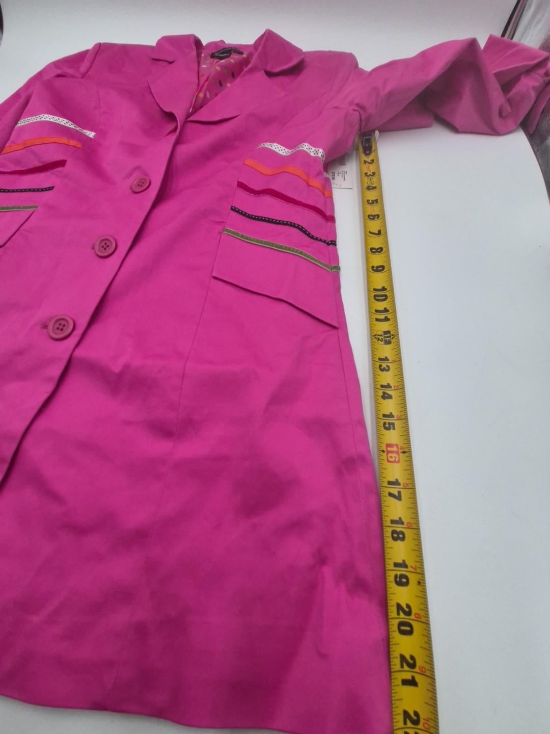 Vtg Good Clothes Women’s Jacket 1990’s Pink&Ribbon W/Polka Dot Lining Sz.8 Nwt