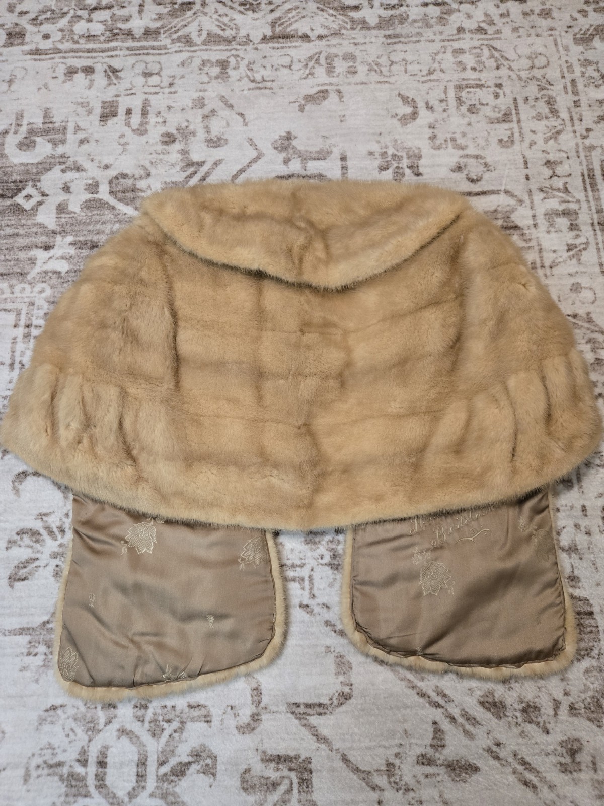 Luxury Vintage Fur Natural Blond Mink Stole Wrap Cape Bolero Formal Bridal Fur