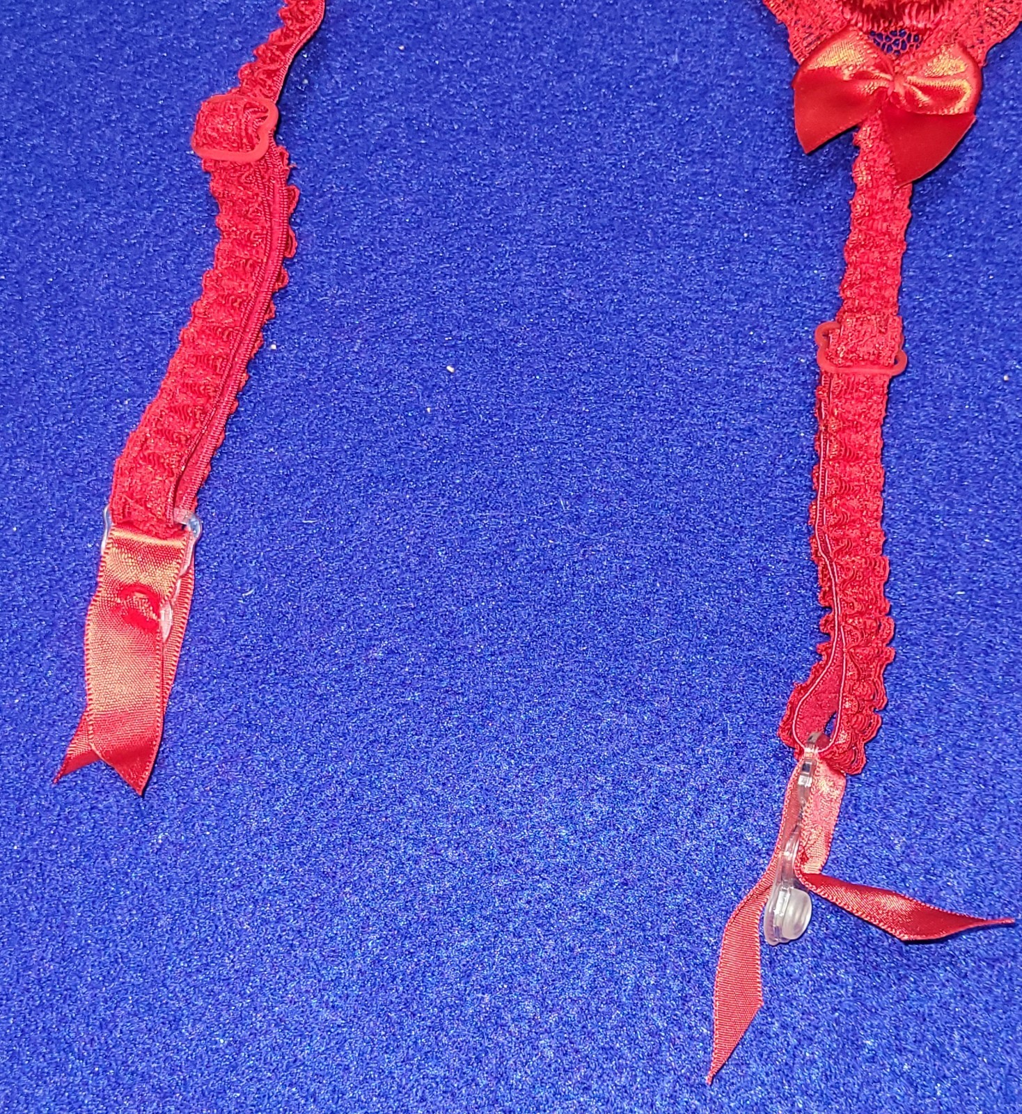 Vtg 90 VICTORIA’S SECRET Gold Label RED Lace SEXY BOUDOIR PIN-UP Garter Belt O/S