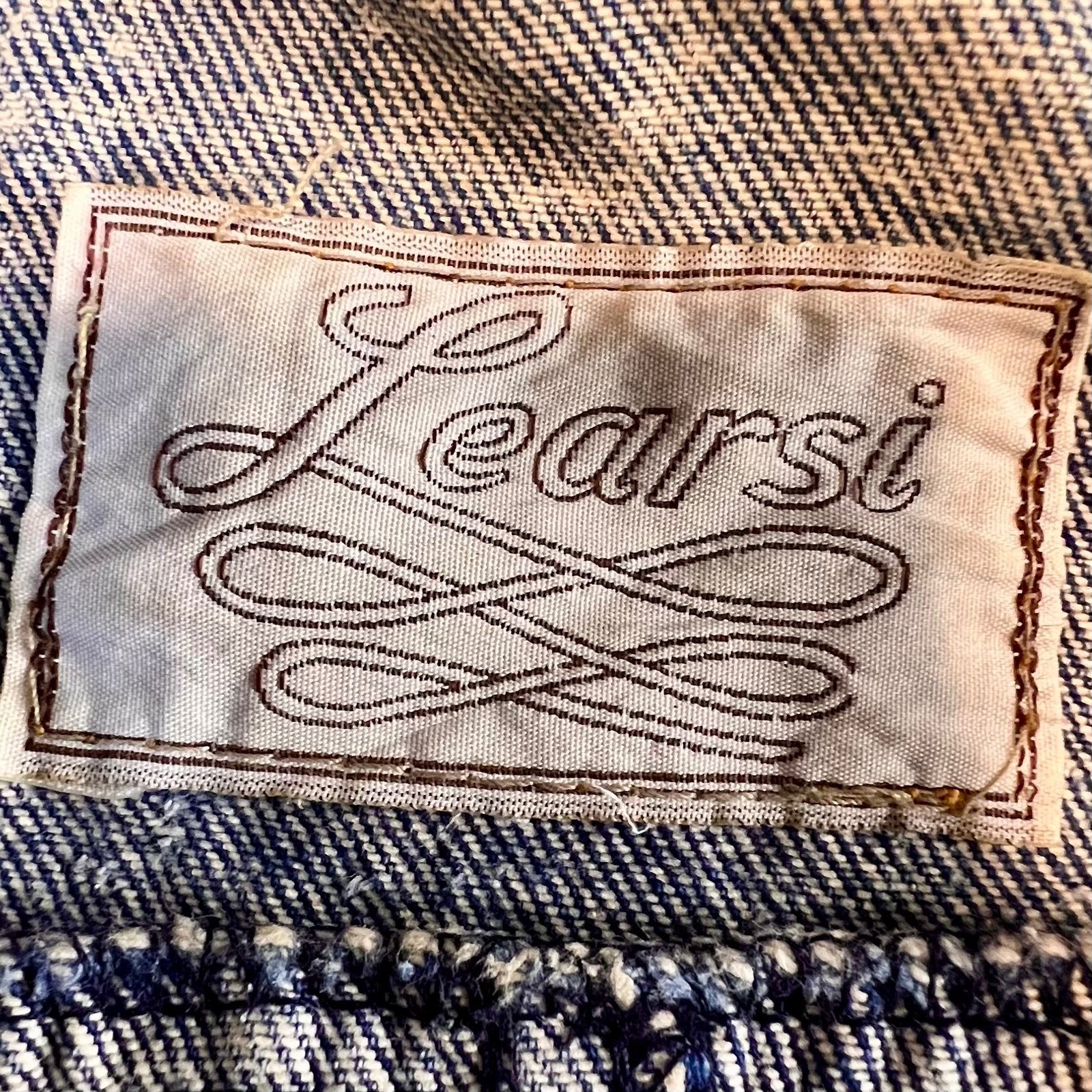 Learsi S Acid Wash Denim Jean Jacket Blue Fringe LaceUp Western 80s Retro Grunge