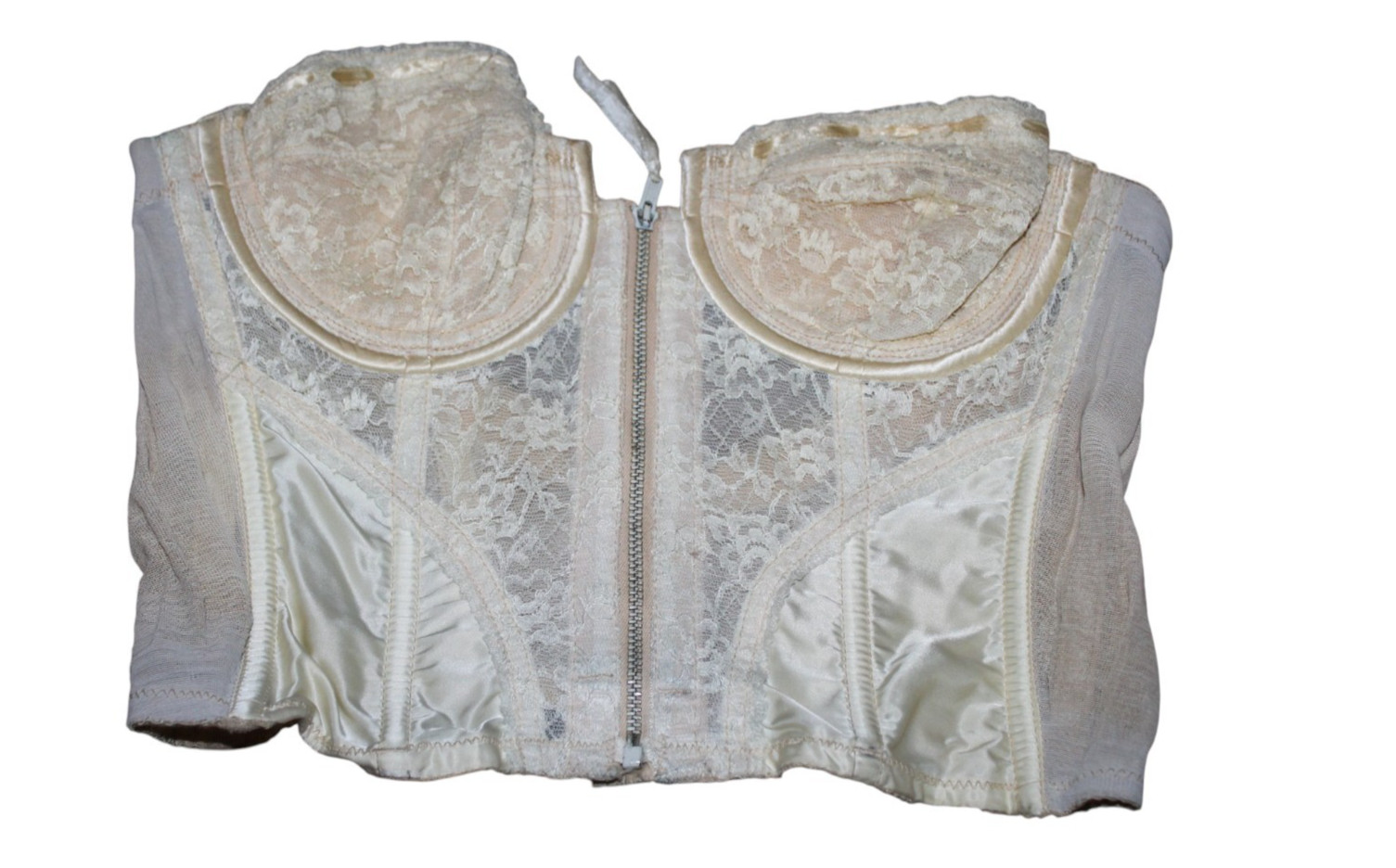 Vintage Lady Marlene Longline Bra Corset Bustier Lace Bullet Bra Lingerie 34