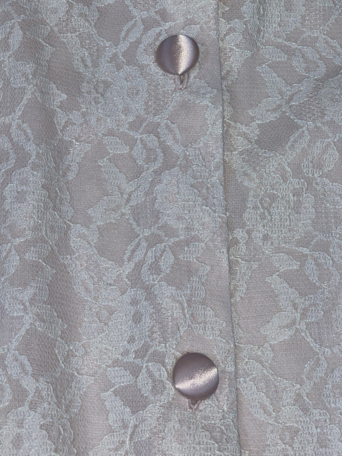 Vintage Seamprufe Housecoat M Robe Pink Lace satin Ribbon Button Front Pockets