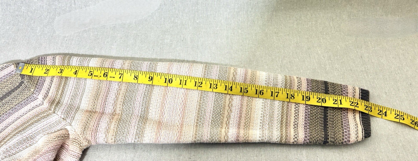 Crazy Horse Liz Claiborne Sweater Womens L Striped Knit Crewneck Brown Pink