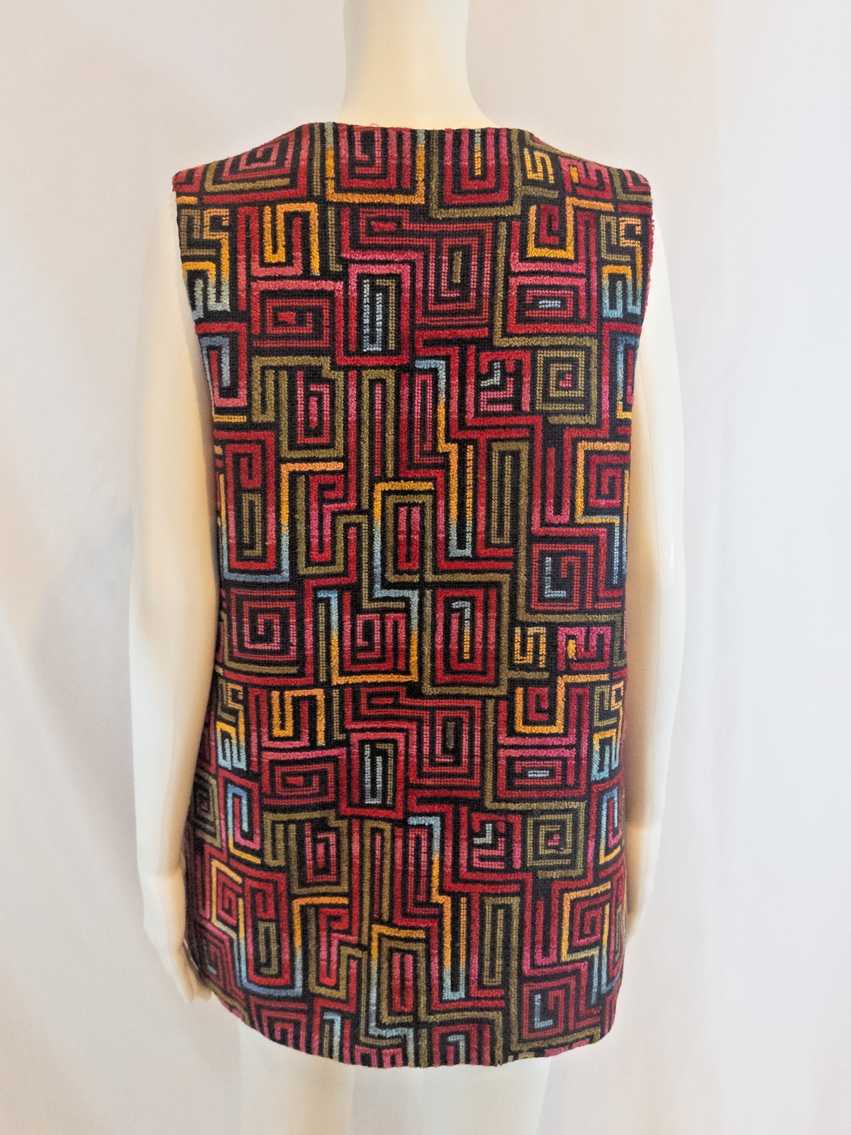 Vintage 1970s Aladdin Colorful Tapestry Boho Hippie Unisex Vest