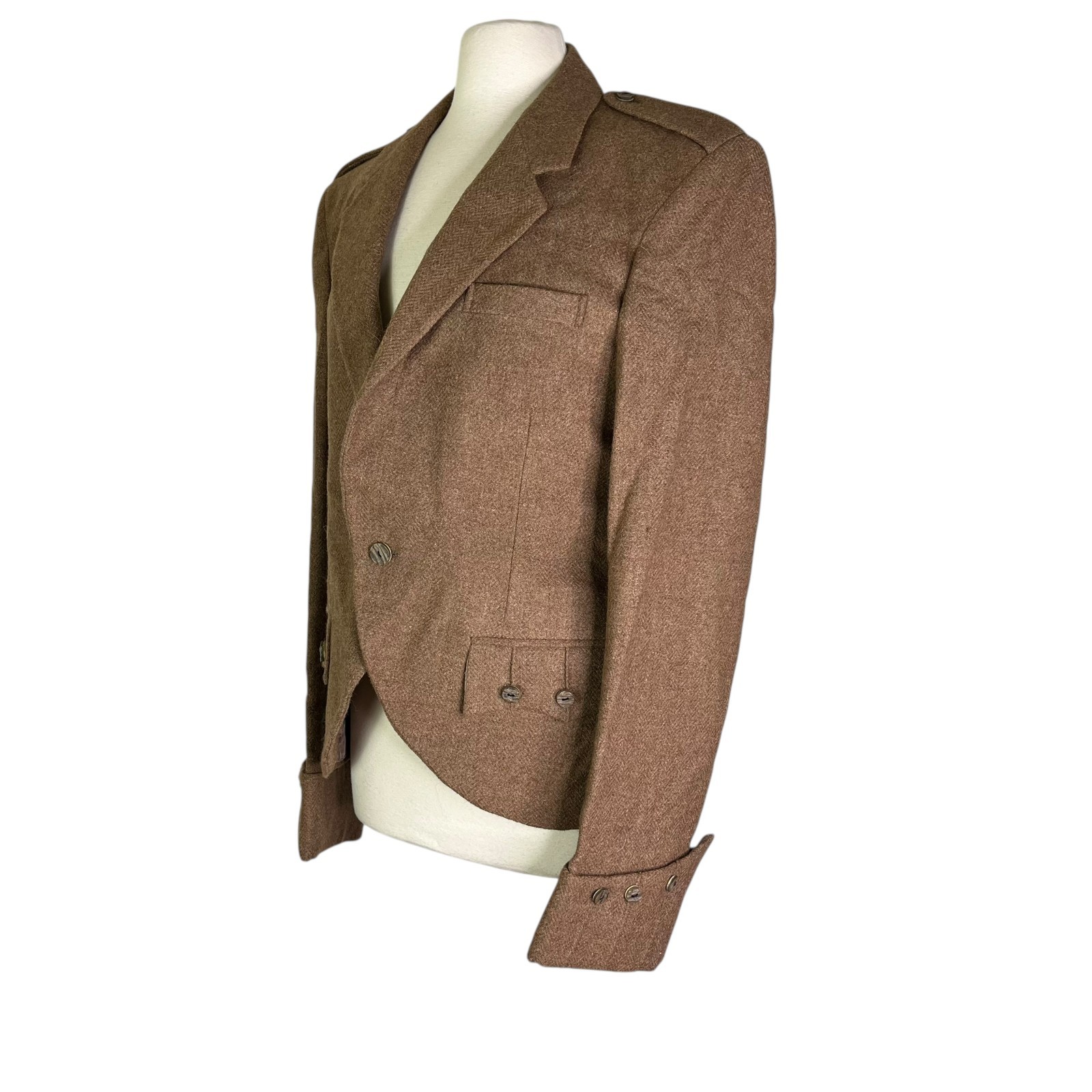 Vintage Lawsons of Edinburgh Highland Brown Tweed Blazer Jacket Antler Buttons