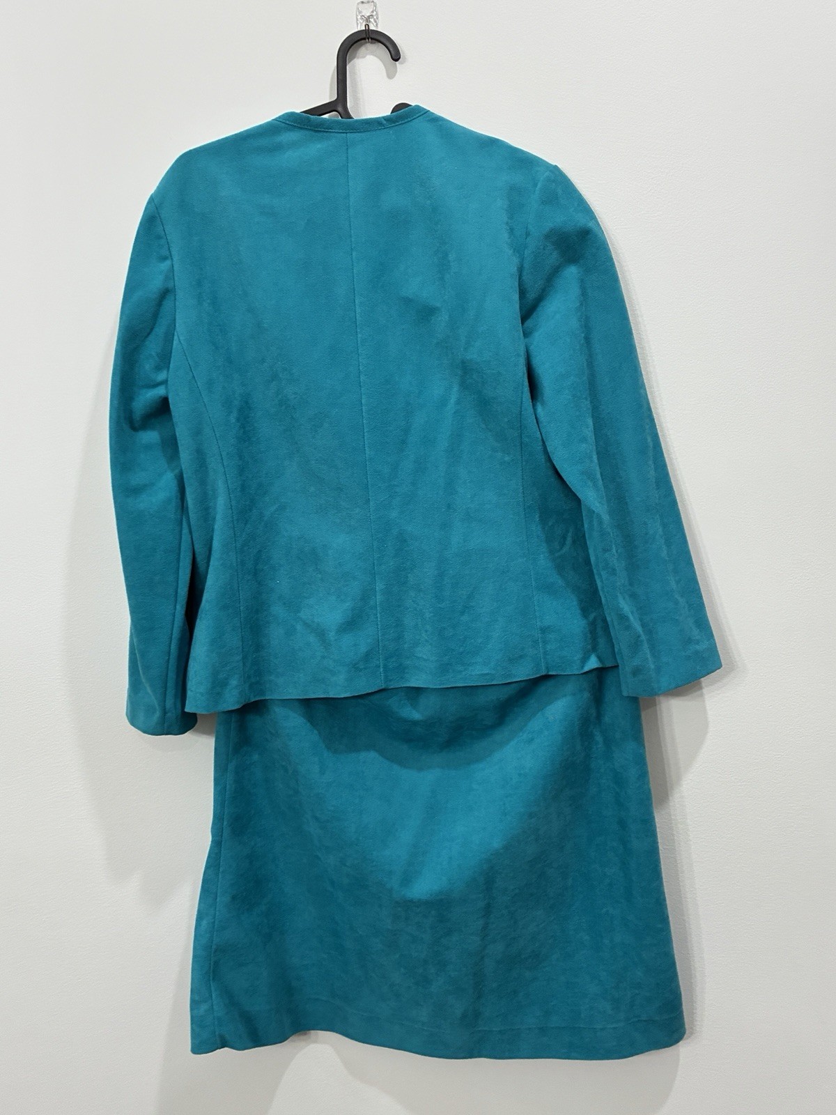 Vintage 80s/90s Pablo Collection Teal Skirt 2 Piece Power Suit Made USA