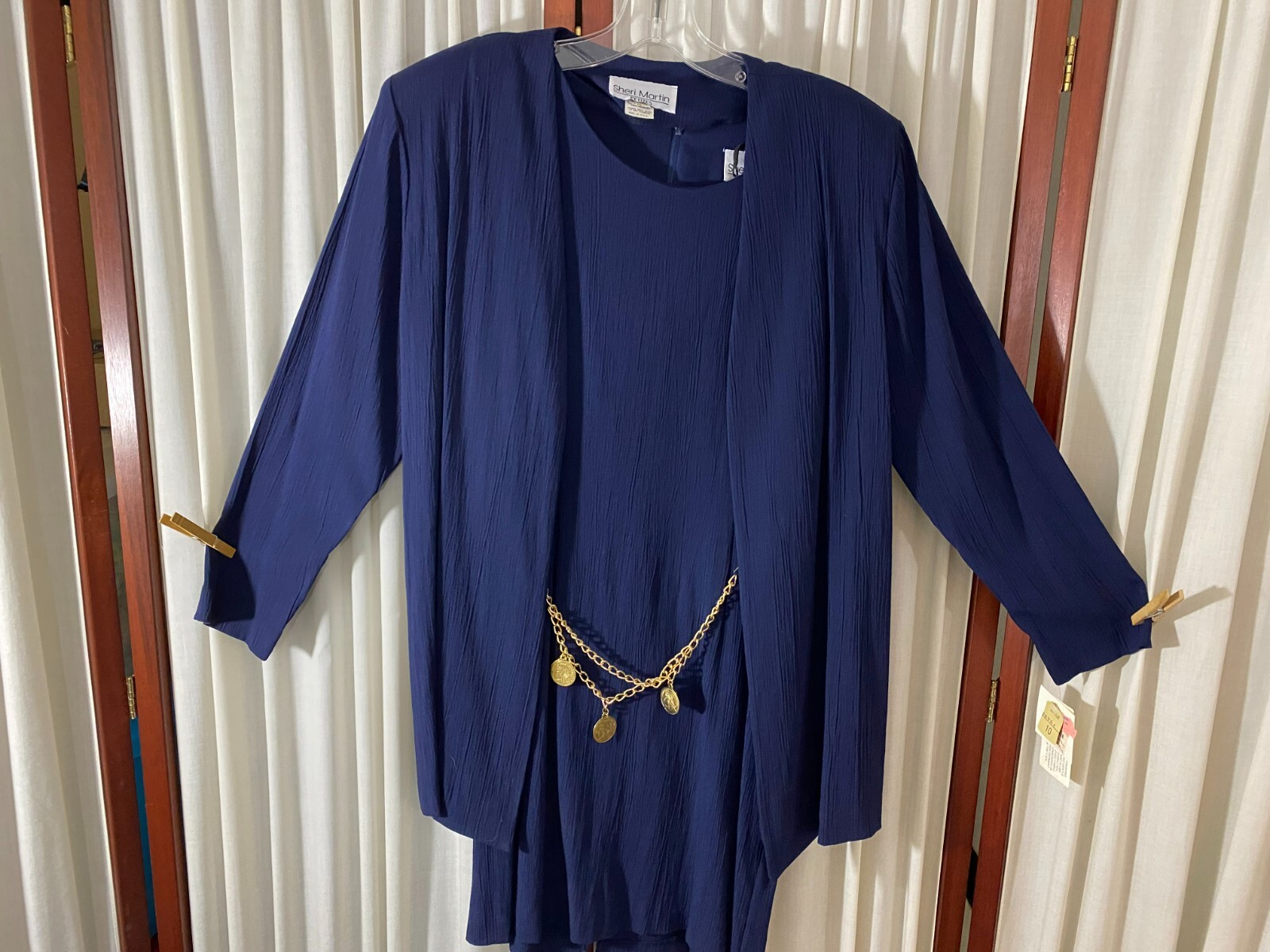 1980’s Sheri Martin Petites Dress w/Jacket/Gold Chain Belt-M- MWT- NEW WAVE-SALE