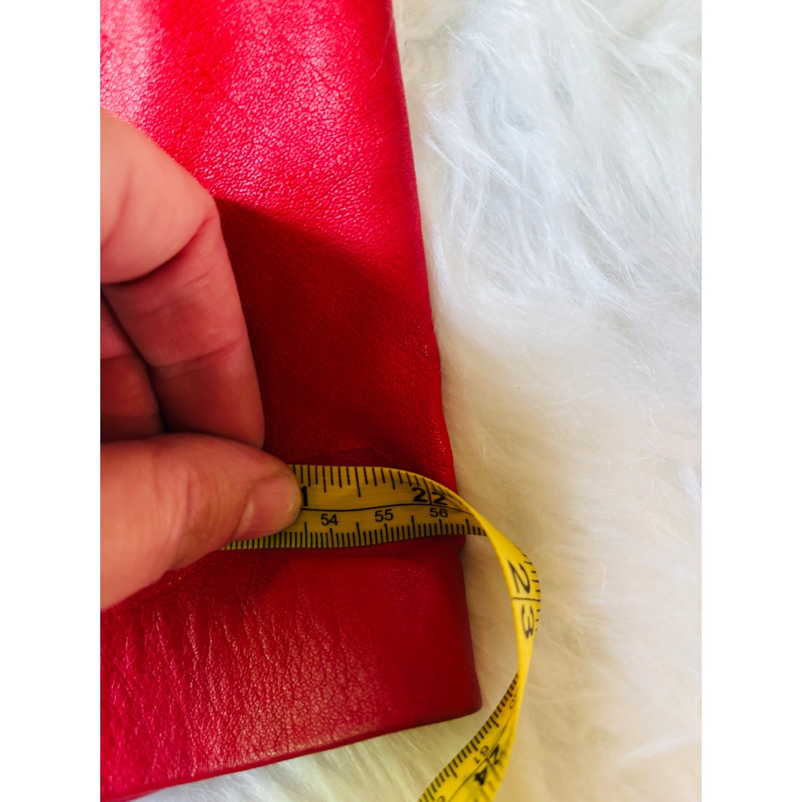 Pia Rucci Leather Pencil Skirt Womens 10 Red Vintage High Waisted Midi 80s 90s