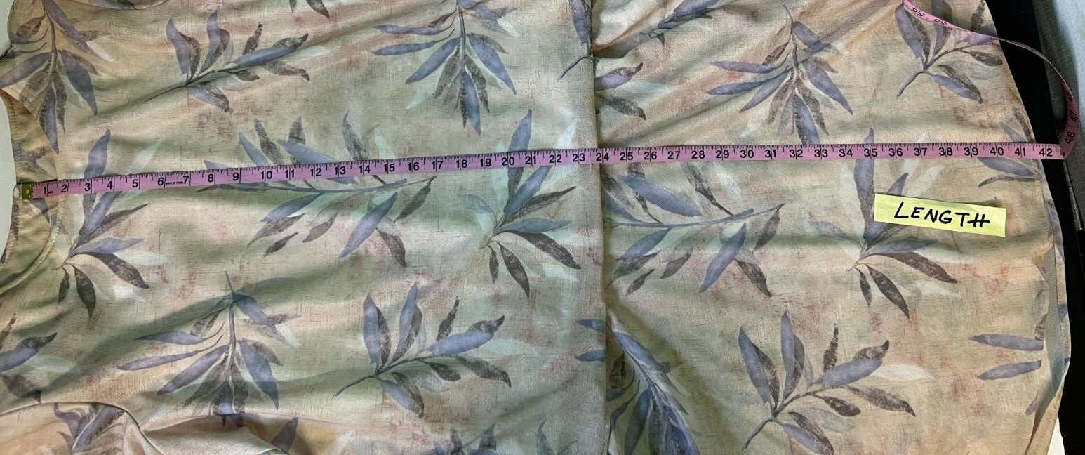California Looks Vintage Dress 20W Beige Purple Floral USA 1980’s