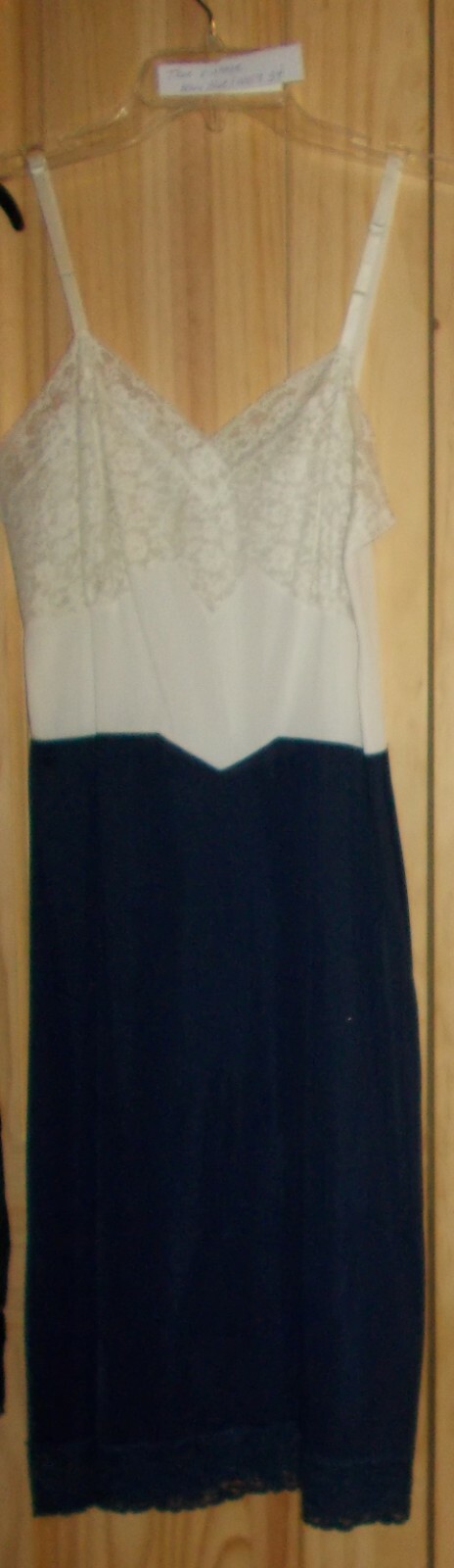 Womens FULL SLIP White Ivory Beige Navy or Black Sm Med Lrg XL Nylon / Cotton