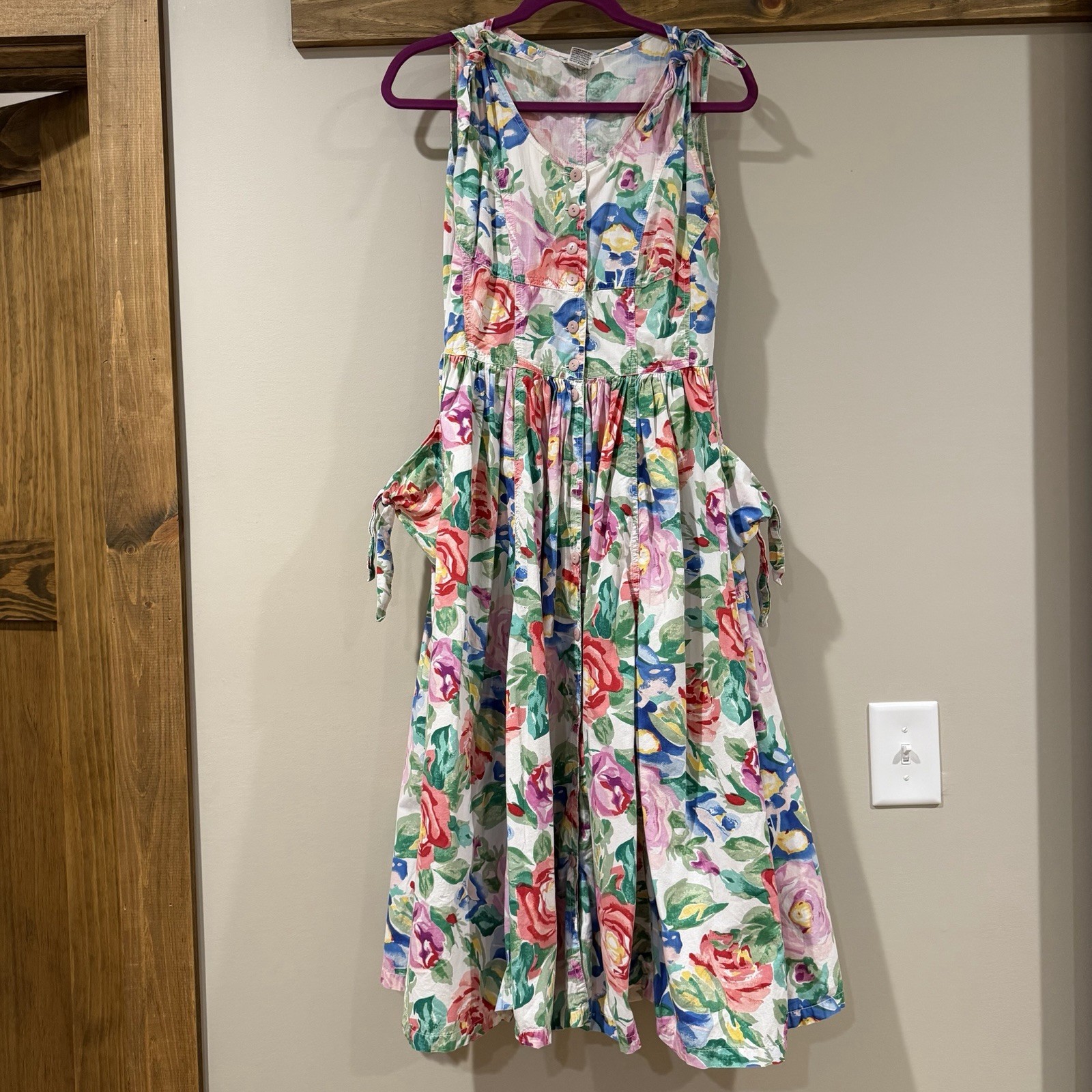 Vintage Tangibles Cotton Dress With Floral Pattern Size Small