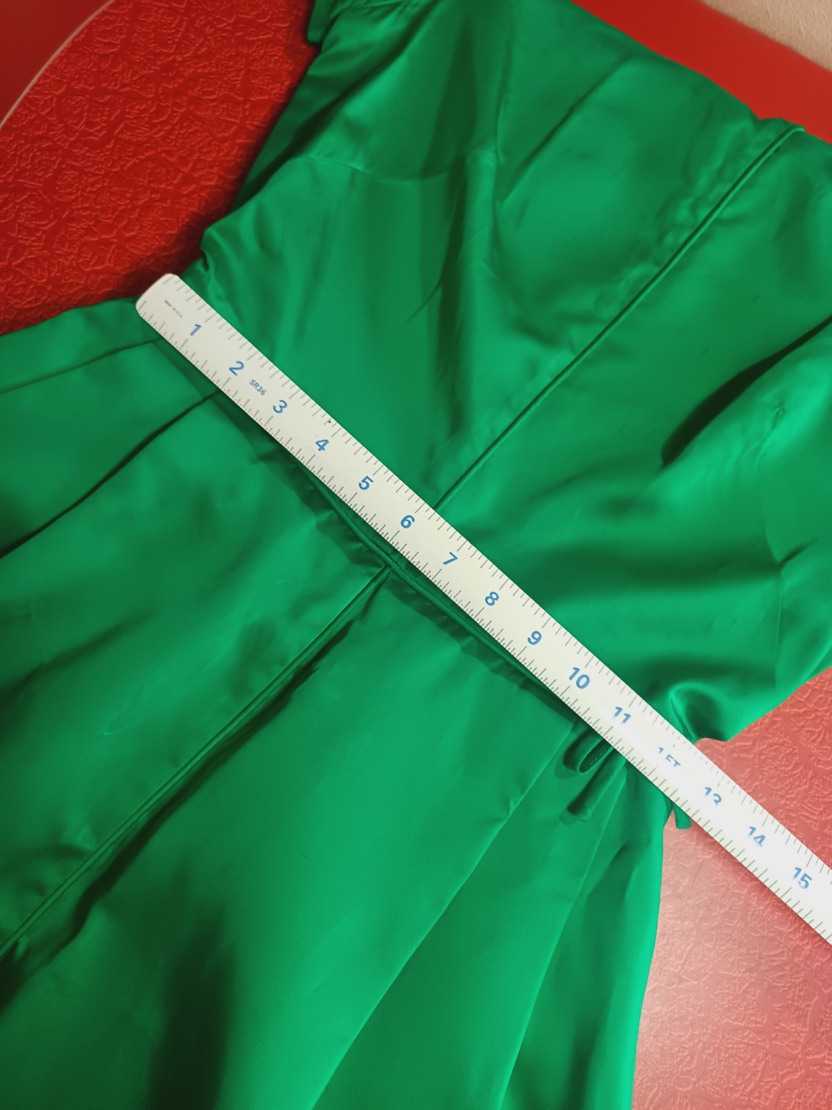 VTG Mid-century 40s 50s 60s Emerald Green Satin Cocktail Party Dress M Crinoline