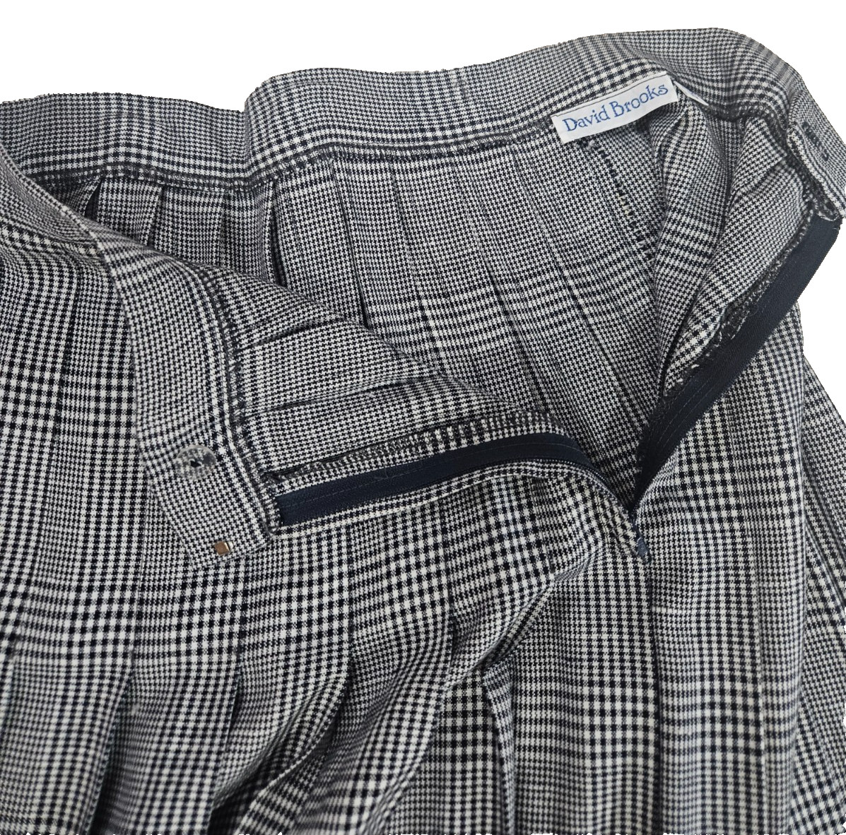 David Brooks Ltd VTG Pleated Skirt Black+White Professional Sz 10 Label