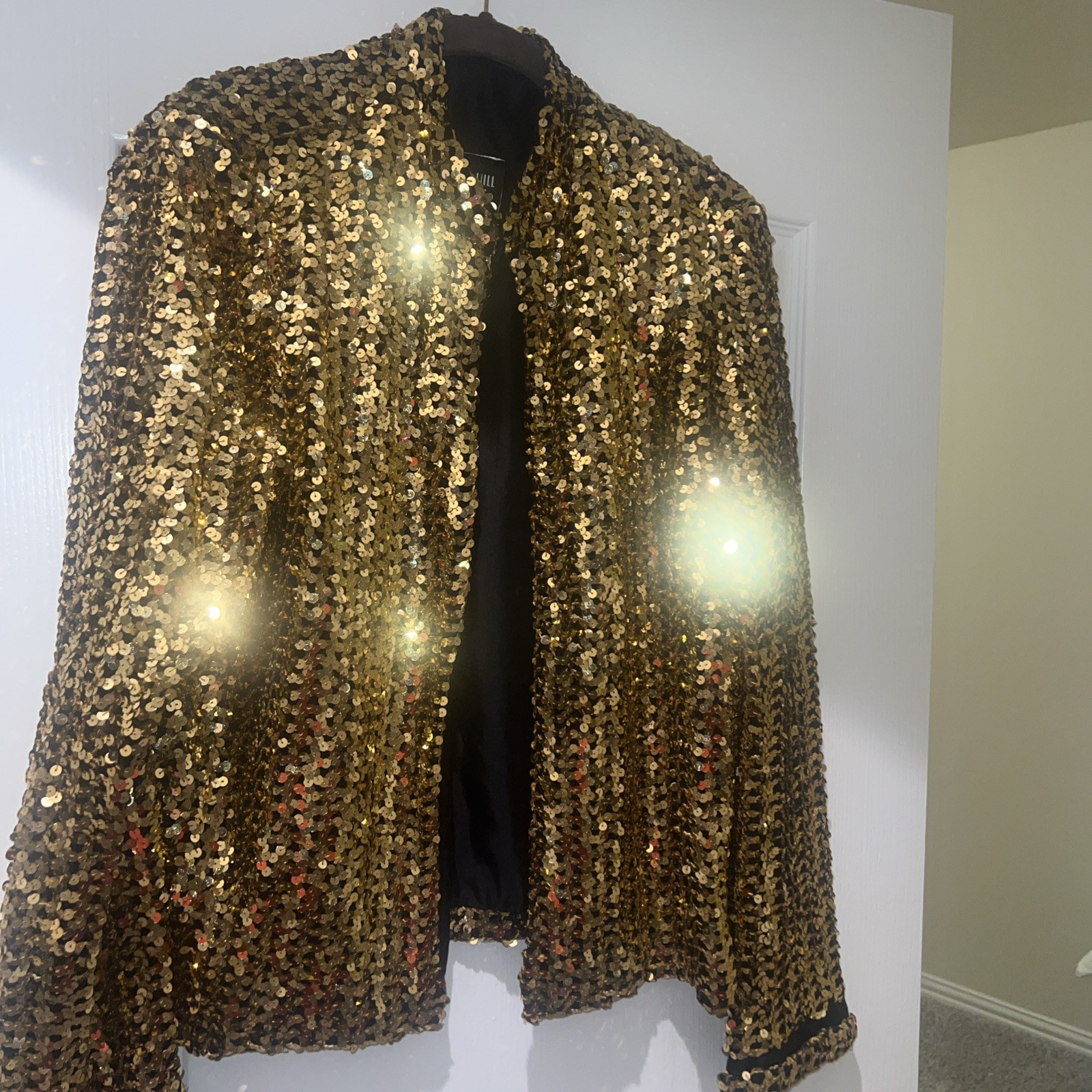 Vintage Rob Hill For Mister Jay Sequin Jacket Gold Large