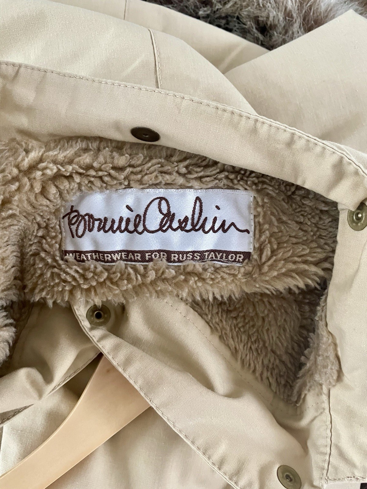 Bonnie Cashin Weatherwear Rusell Taylor Canvas Coat W/ Fauxfur Lining Size16