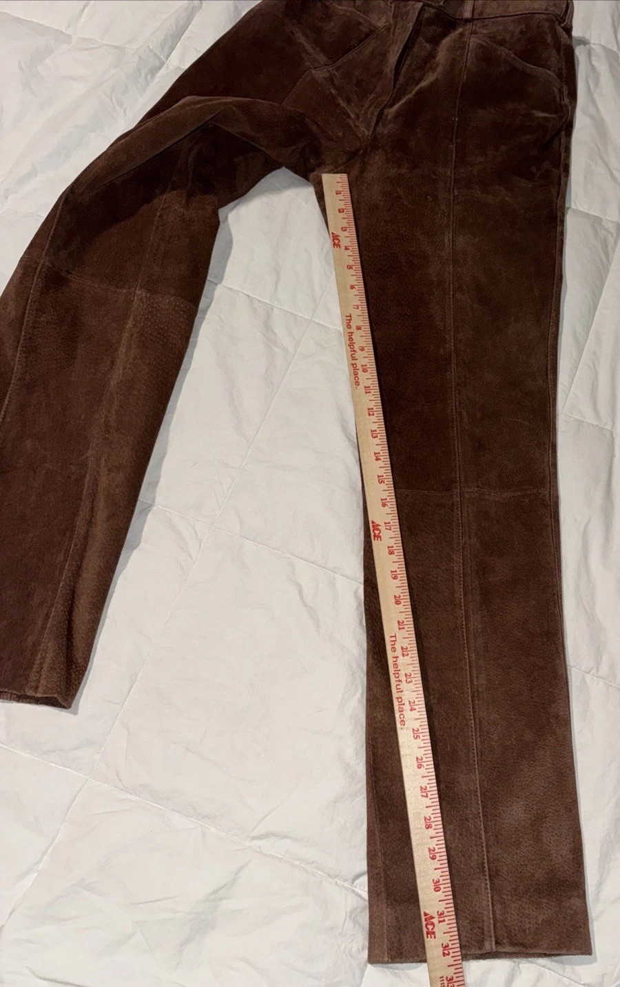 VTG Suede Leather Pants Women’s Brown High Rise Straight Leg Rodeo Sz M 10 *READ