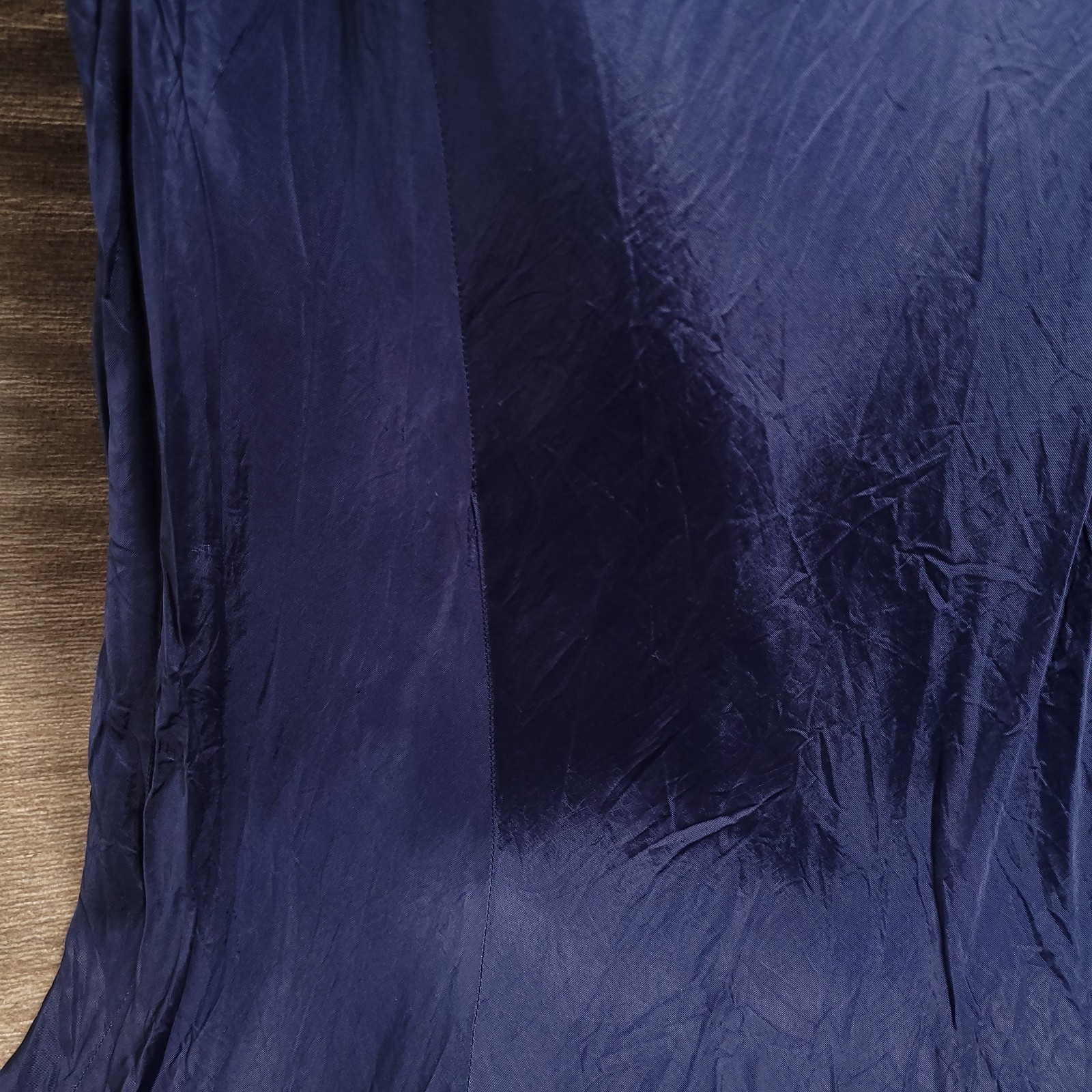 VTG 1940’s Blue Satin Taffeta Pinup Lingerie Full Slip Bias Dress Gown Capri 34