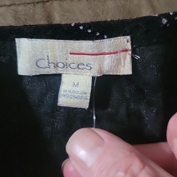 CHOICES VINTAGE Women’s Black gathered Front Formal Embellished Top Evening M