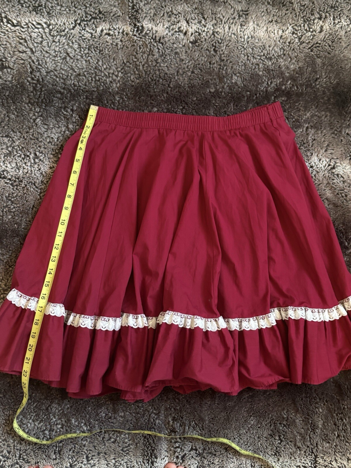 Red/White Partner’s Please Square Dancing Skirt Size S
