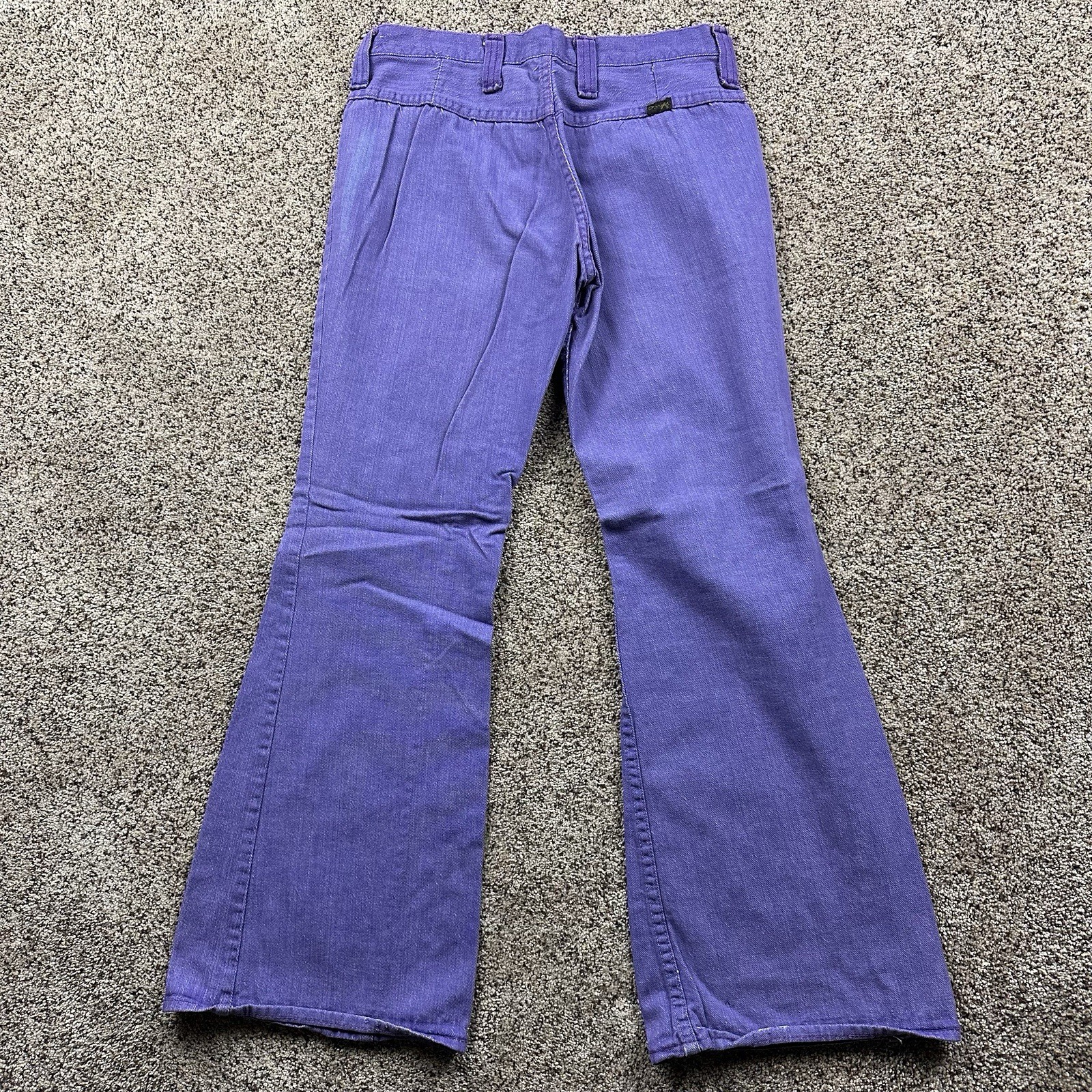 VTG 60’s-70’s Wrangler Purple Bell Bottom Flare Leg Size 11-12 USA Bare Back