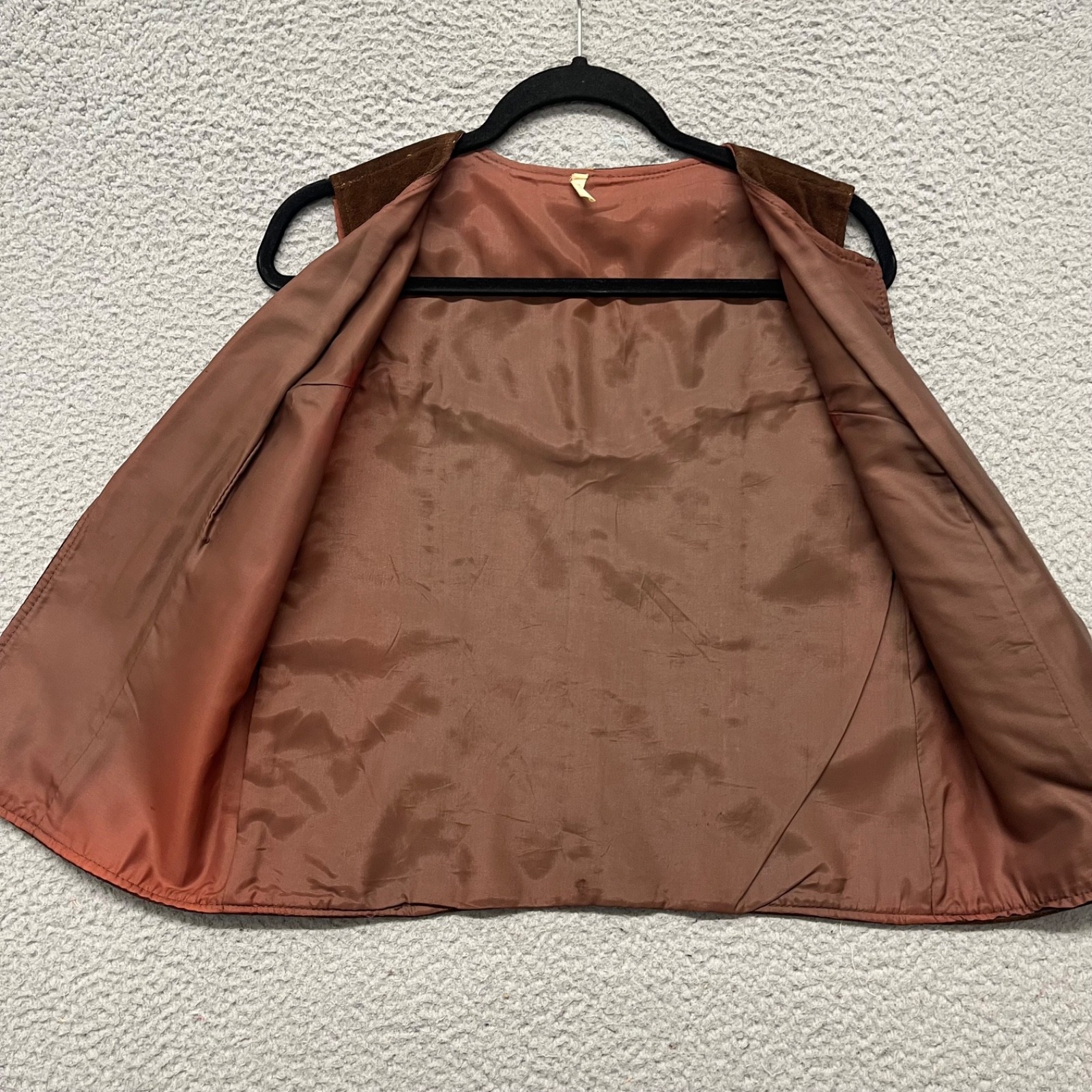 Vintage Suede Vest Womens S Brown Leather Western Rodeo Cowgirl Retro Mexico