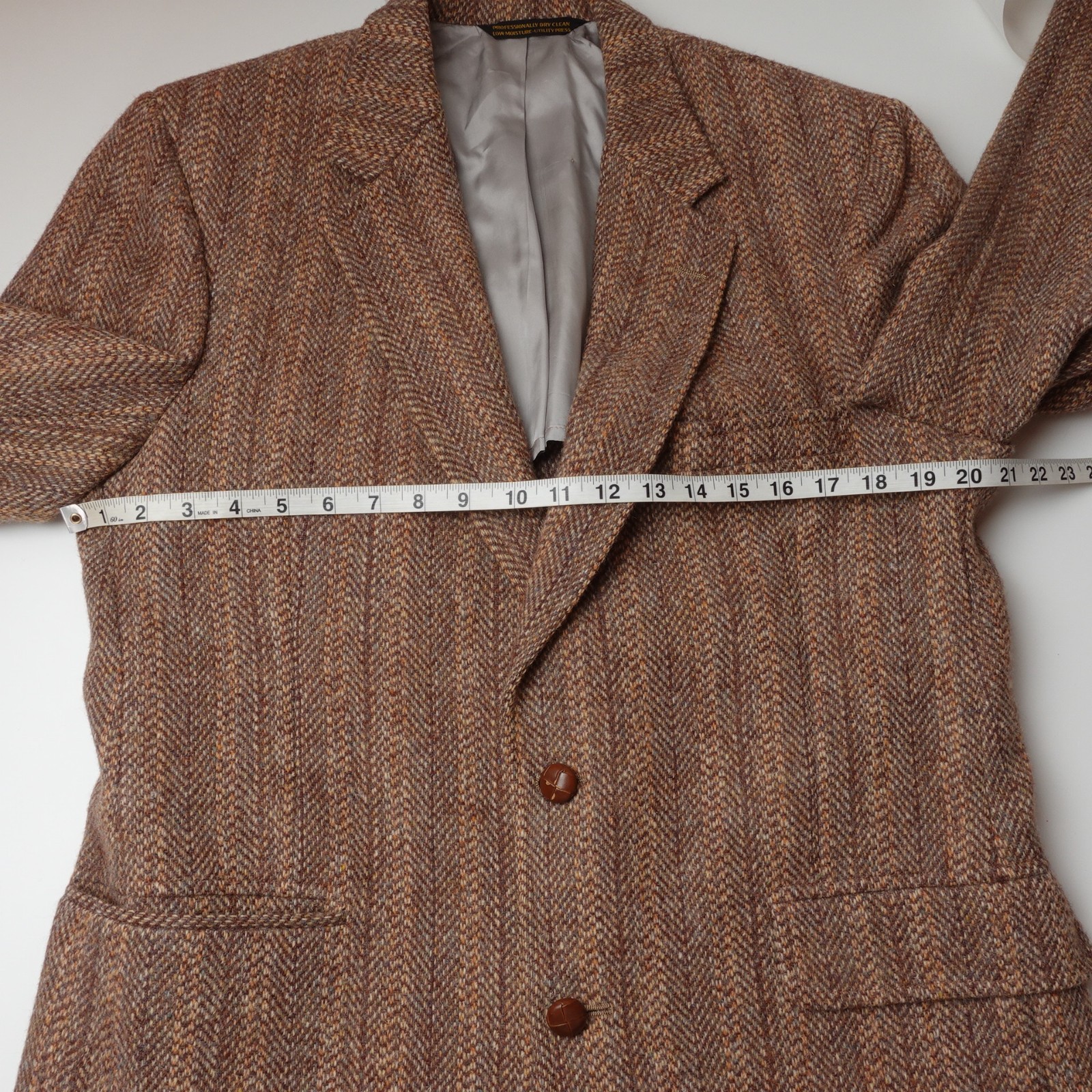 Harris Tweed Blazer Land’s End Charter Collection Herringbone Wool Jacket 42 R