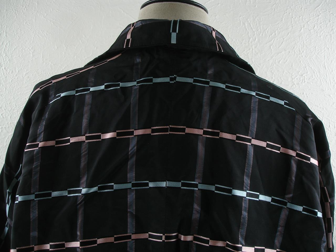Women’s XL 1X 2X Vtg 1940’s Black Reversible Opera Cape Jacket Coat Silk Taffeta