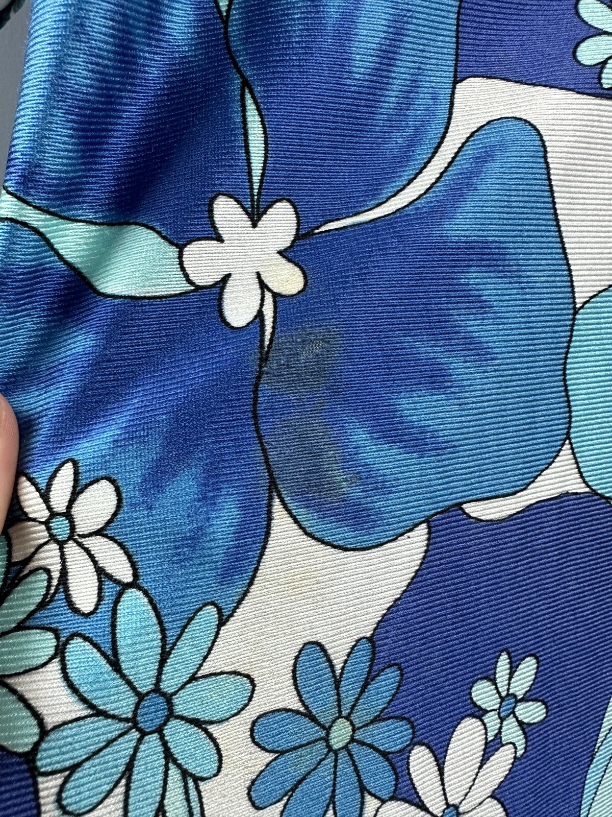 Vtg Hawaiian Surf By Pacific Blue Asian-Inspired Maxi Dress Hawaii Tiki 35” Bust