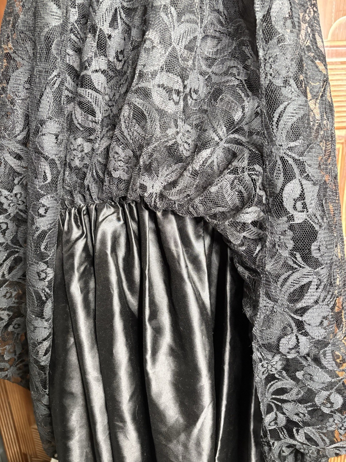 Vintage Alfredo Angelo Flirtations Black Lace Gown Prom Dress Goth Witchy S