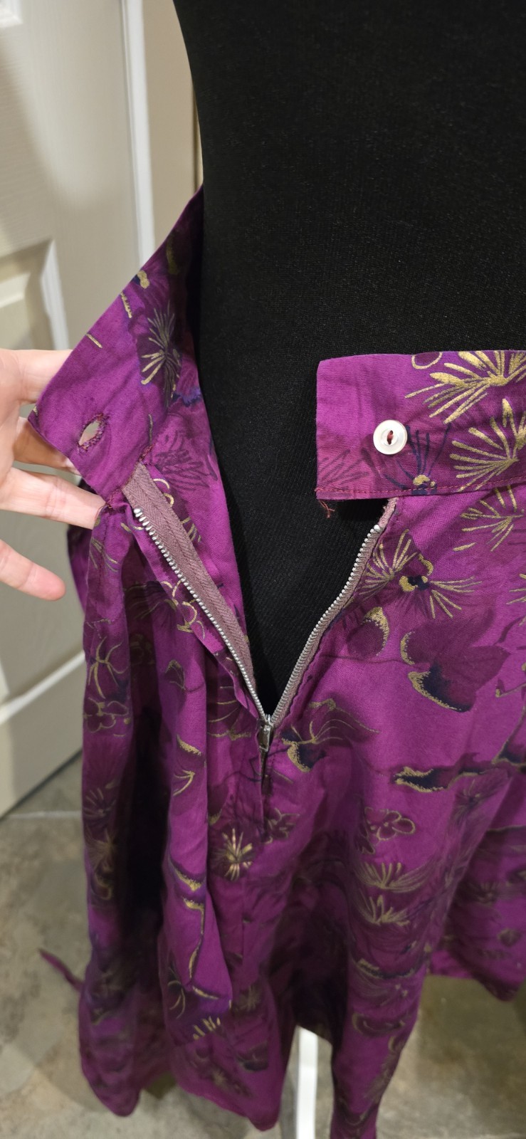 1950s Vintage Wrap Halter Top Hawaiian Purple Pinup Dress – Size Small