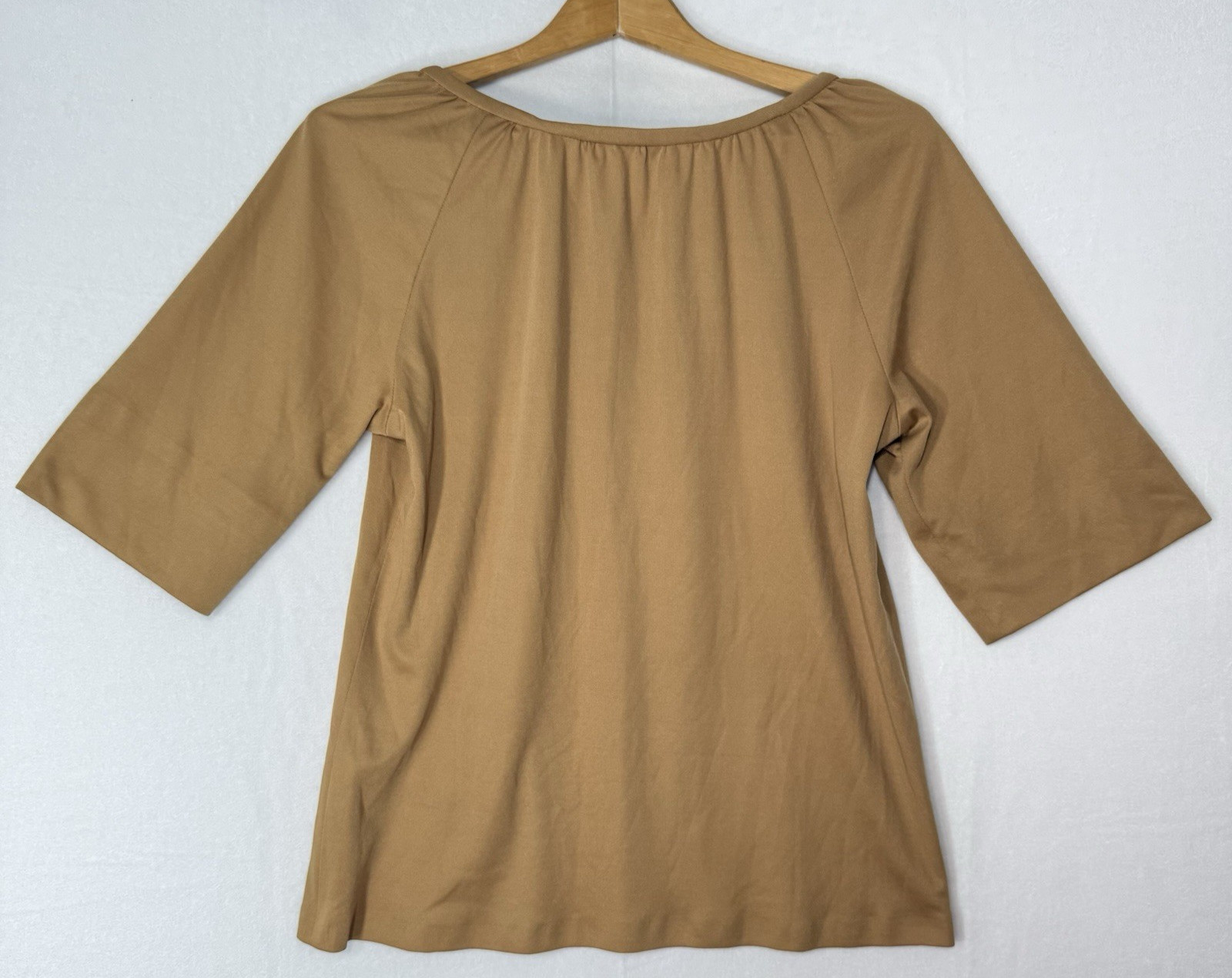 Women’s Polyester Handmade Mustard Yellow Top Vintage 70s Medium Short Sleeve
