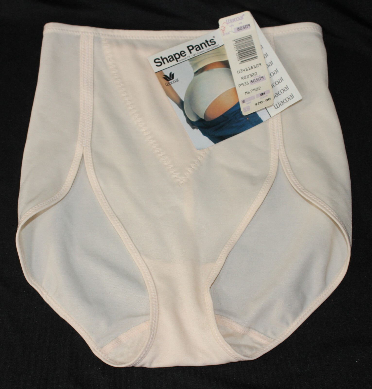 Vintage NOS NWT Wacoal Shape Pants Panties Briefs 80509 S Small – Front Panel