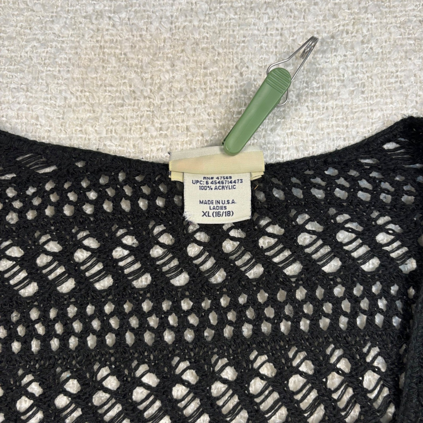 vintage 90s faded glory black open knit cardigan whimsygoth grunge fairy Y2K