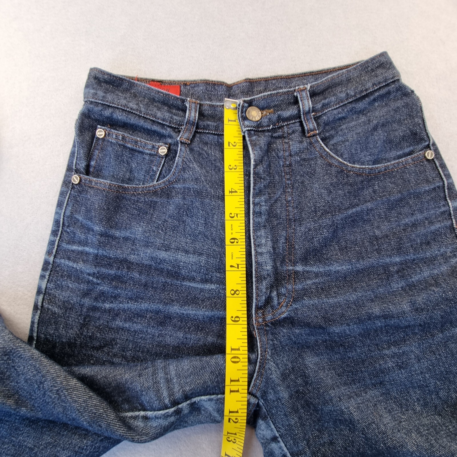 VINTAGE High Rise Blue Denim Jeans sZ 28″ Tall Girls Jeans Baggy Tapered leg