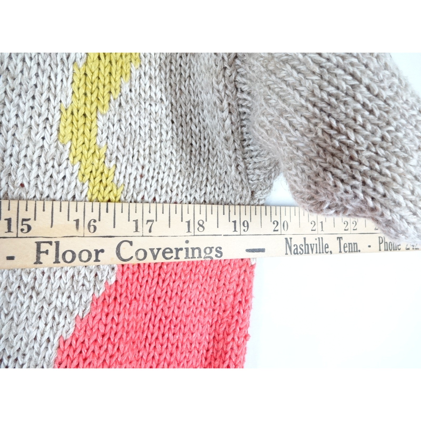VTG Liz Claiborne Knit Top Womens Med Beige Floral Linen Cotton 80s Colorblock