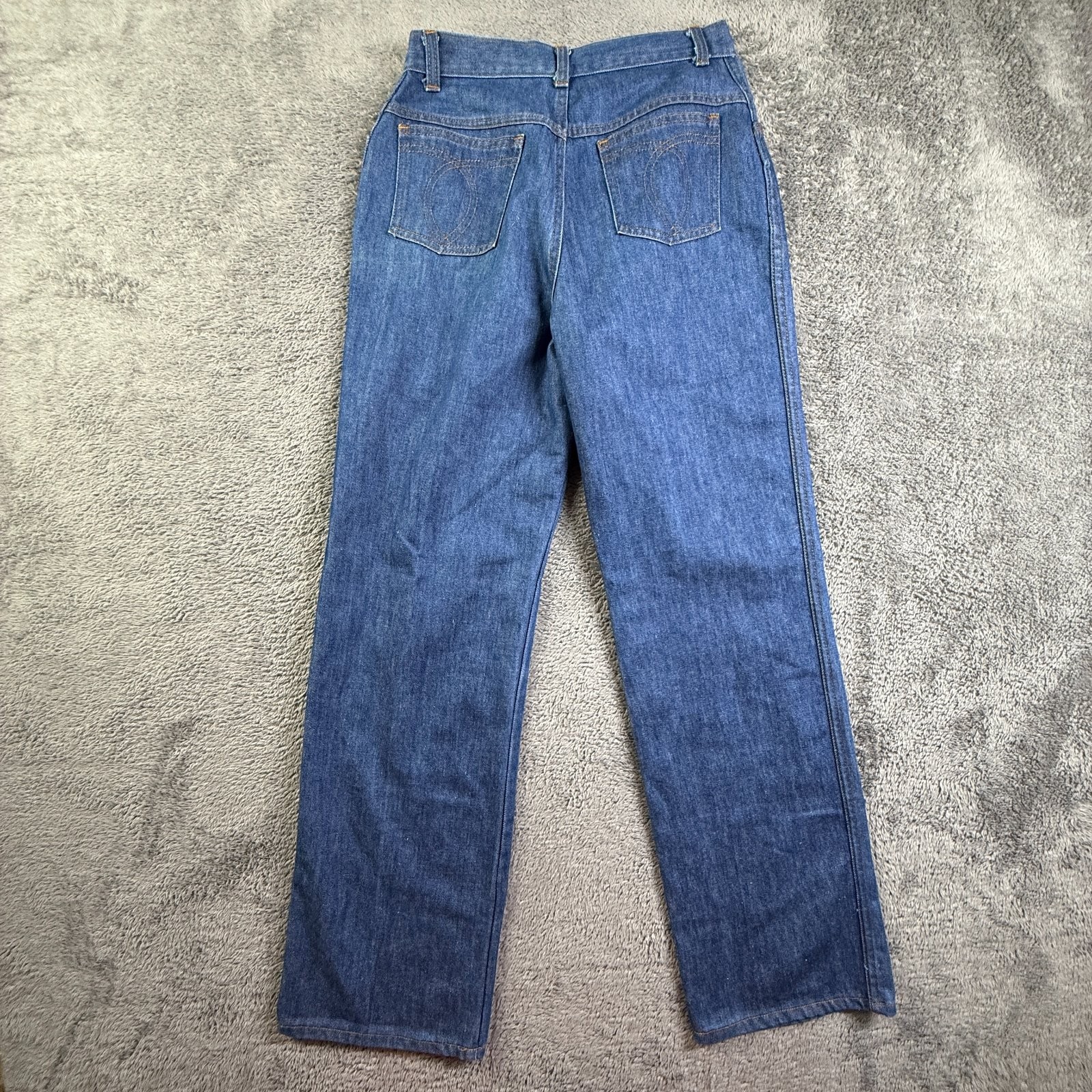 Vintage 70s Sears Womens 12 Bootcut Jeans Indigo Blue Denim Talon Zipper