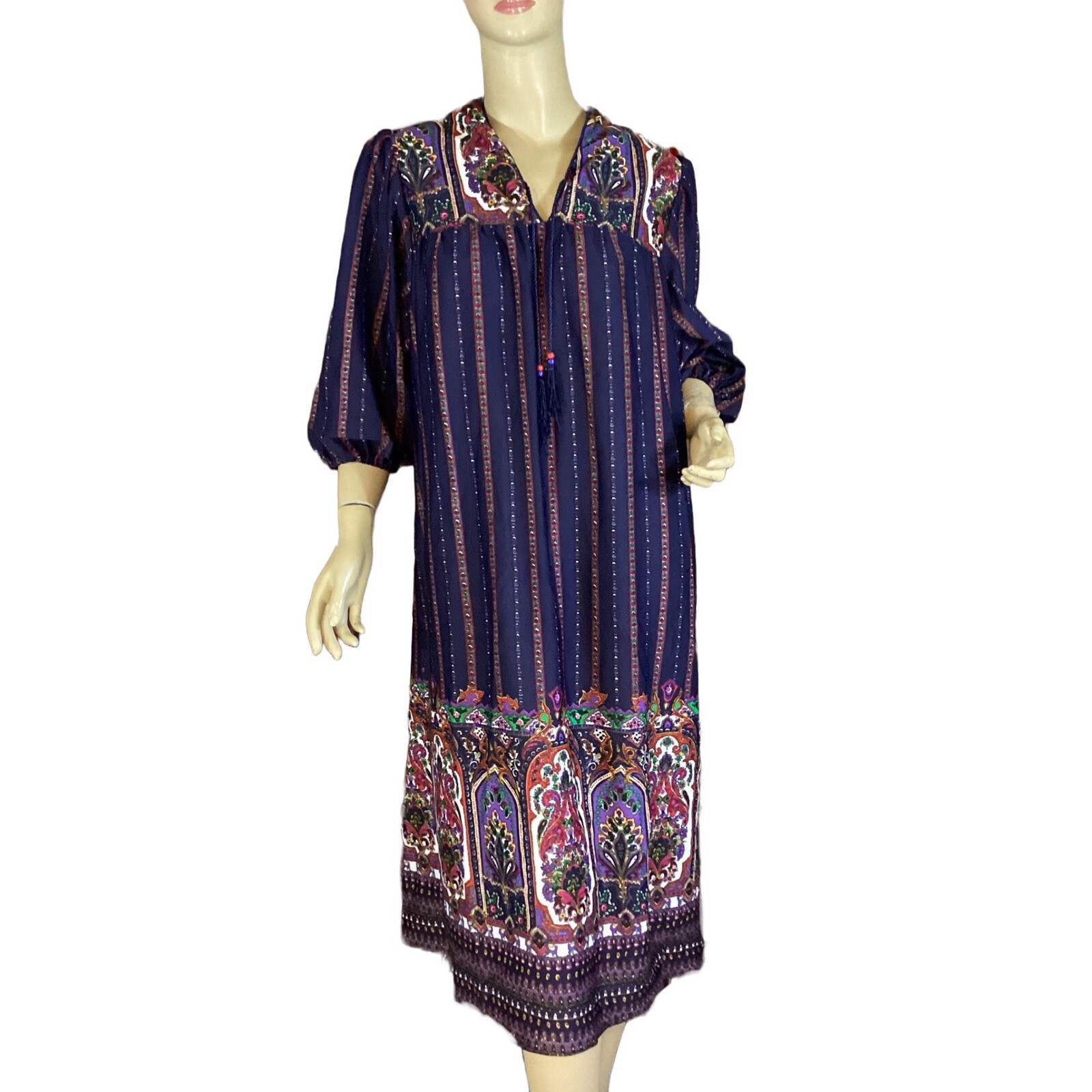 VINTAGE CIRCA 1980’S SPECIAL THYME BLUE SHIFT SHIRT DRESS SZ 18 PETITE
