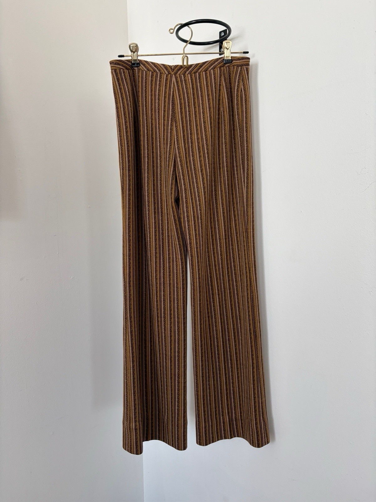 Vintage 70s 60s Cacharel Jacquard Utility Shirt Jacket And Wide Flared Trouser S