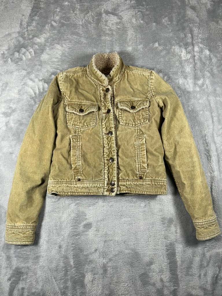 VTG 90s Billabong Brown Corduroy Button Up Jacket Women’s Size Small Fleece