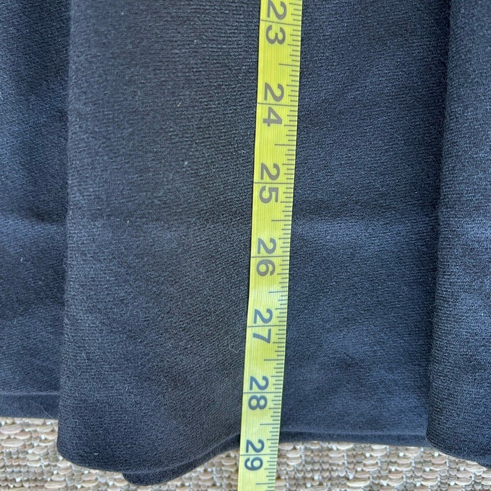 Vintage A-Line Full Wool Black Midi Skirt Made in France Louis Feraud FR 44