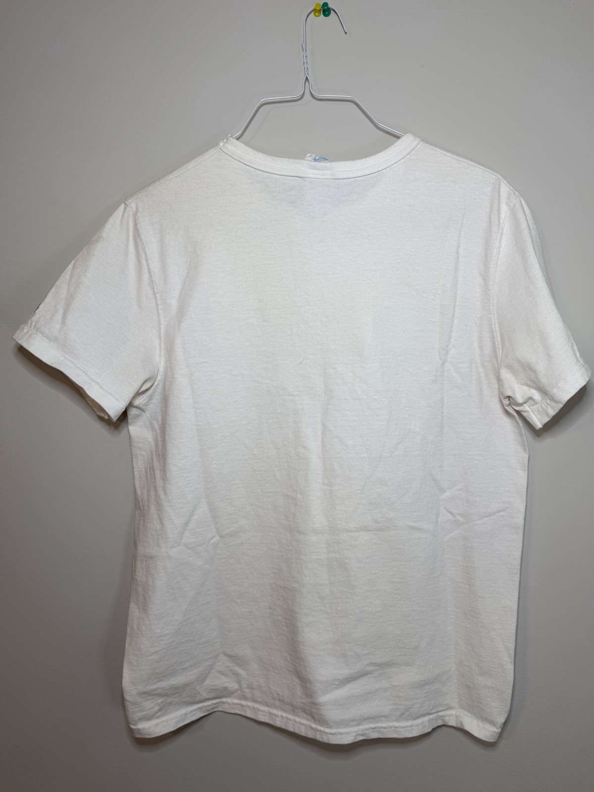 Vintage CHAMPION 80’s 90’s Pastel Embroidered Logo White T Shirt Adult Med