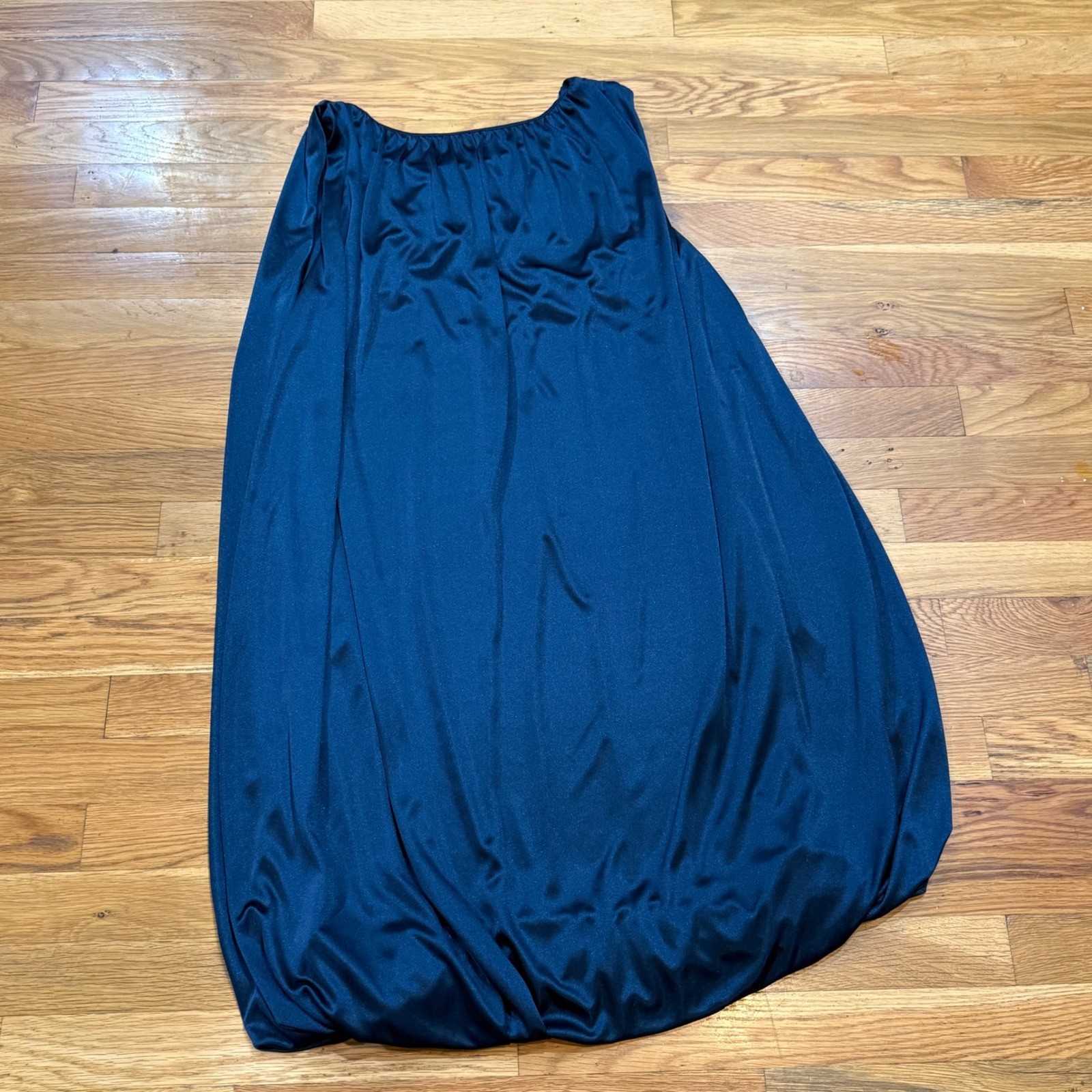 Vintage Tall Girl Blue Green Shimmer Bubble Hem Maxi Dress Sleeveless Oversized
