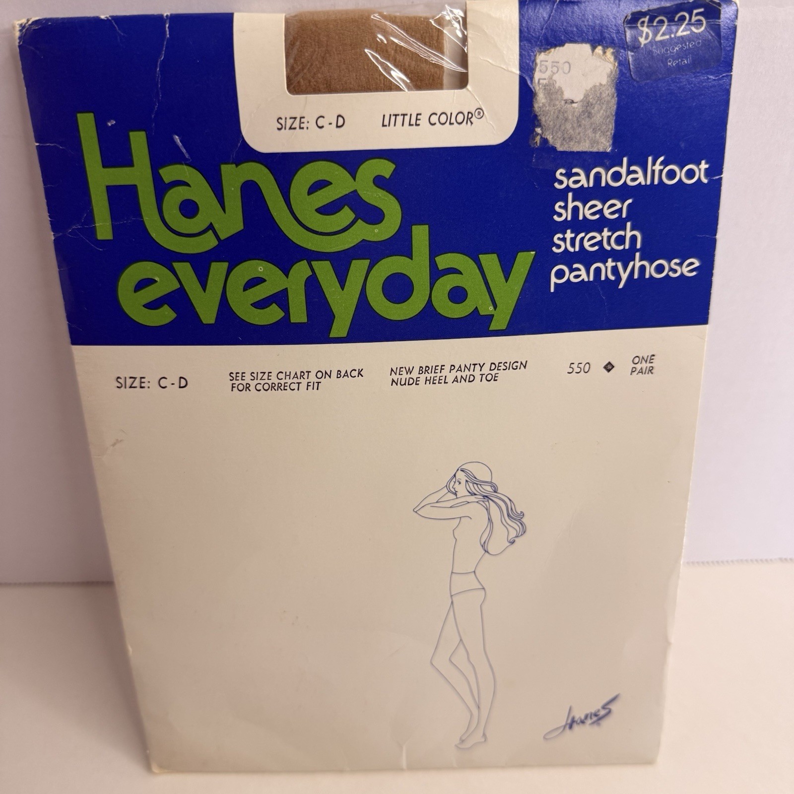 Vintage 1978 Hanes “Everyday” Pantyhose – Size C‑D – Little Color – NOS