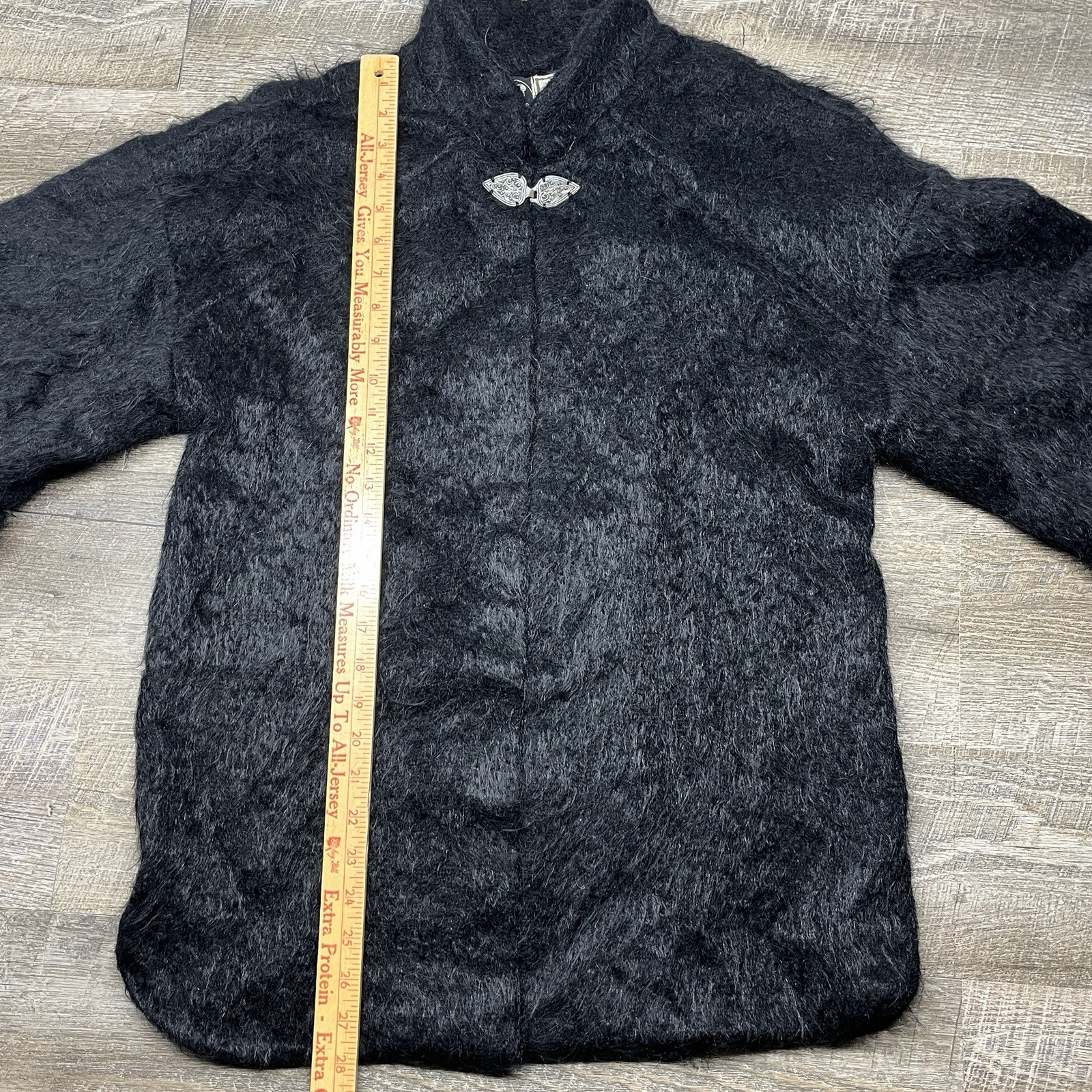 Vintage 60s Andrew Stewart Scottish Mohair Wool Swing Jacket Black size Medium