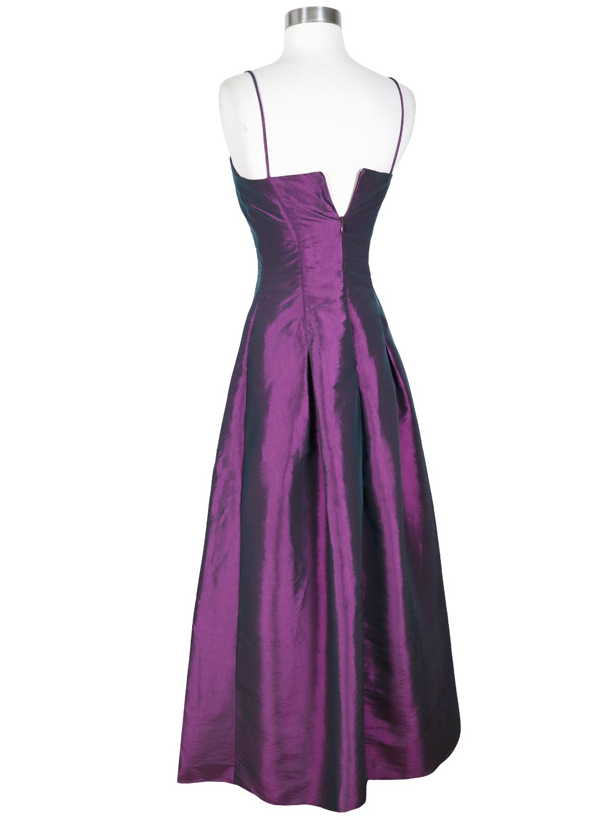 Vintage 90s Purple Spaghetti Straps Grunge Maxi Prom Gown Party Dress XXS XS