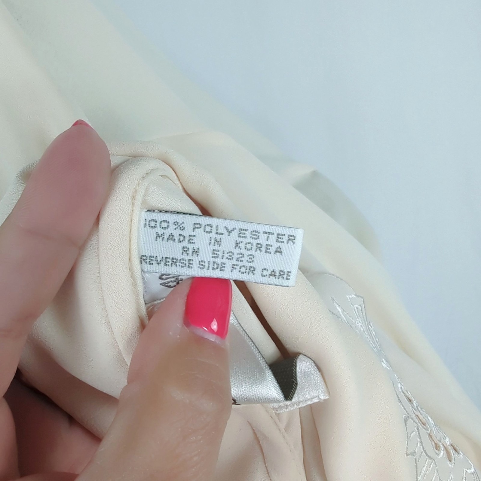 Vintage 80s Josephine Top Large Cream Pin Tuck Blouse