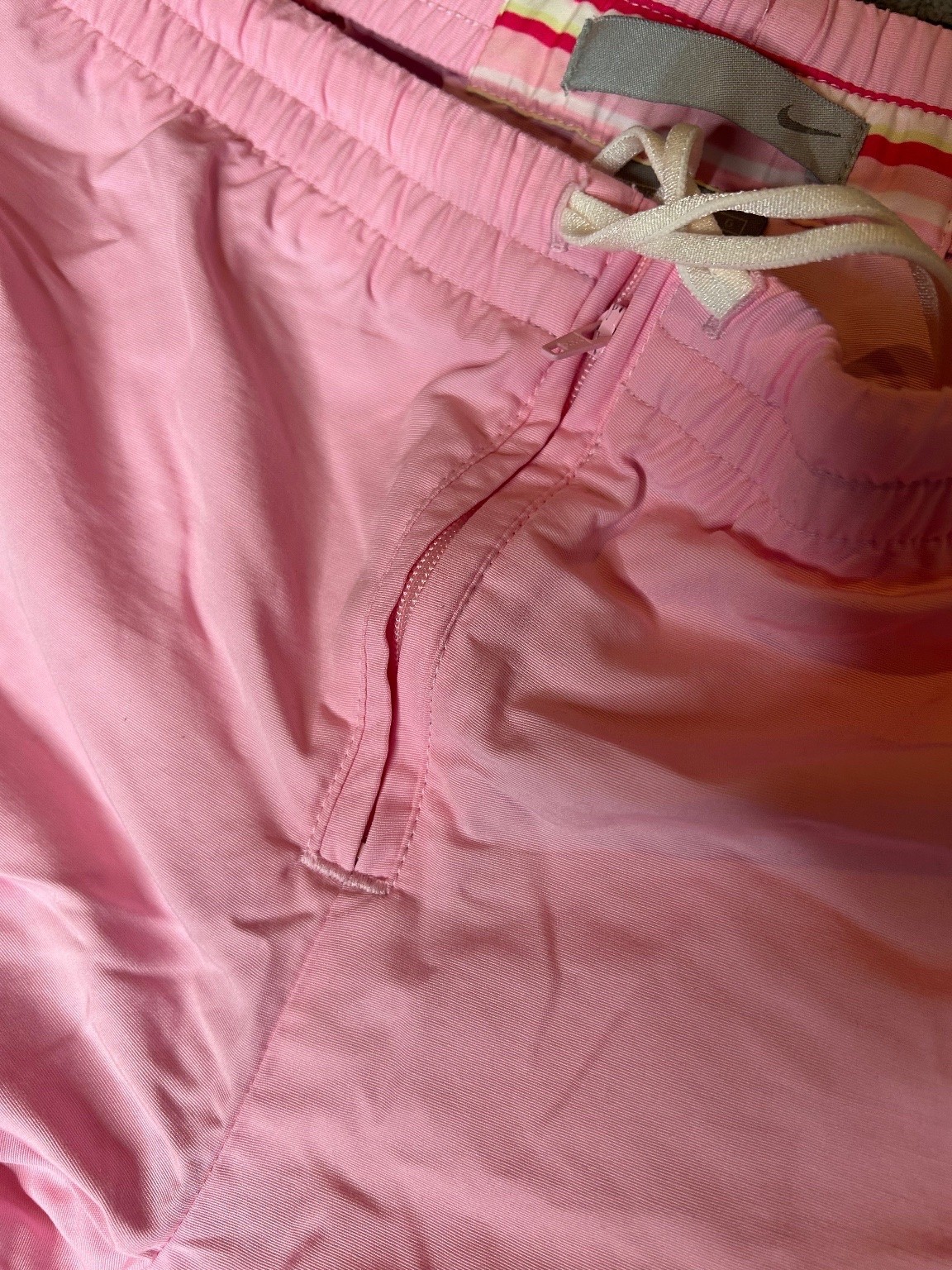 Nike Women’s Vintage Pink White Pants Size L 12-14 Drawstring Zipper