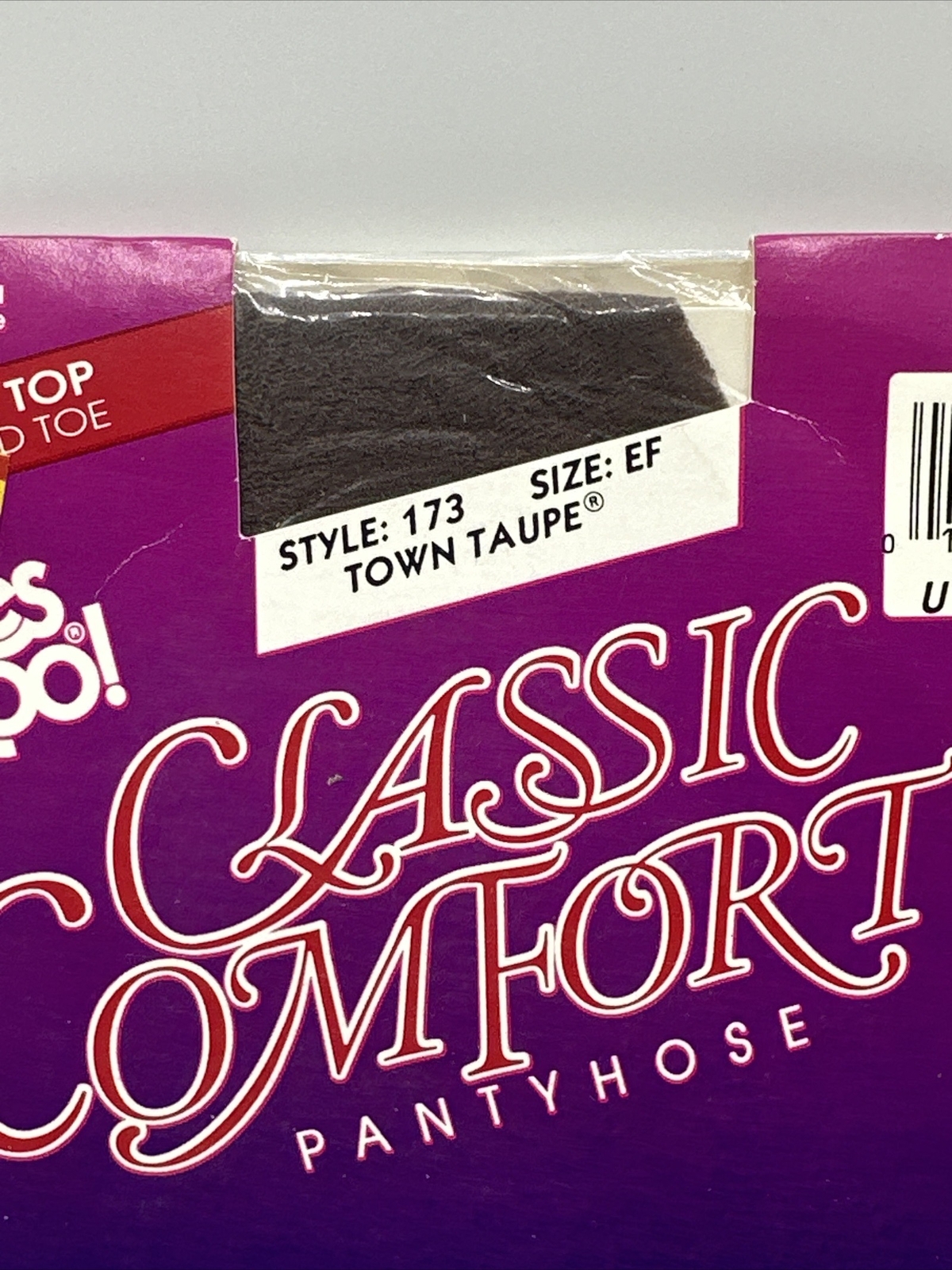 Hanes too Classic Comfort Pantyhose Womens EF Town Taupe Control Top VTG 1990