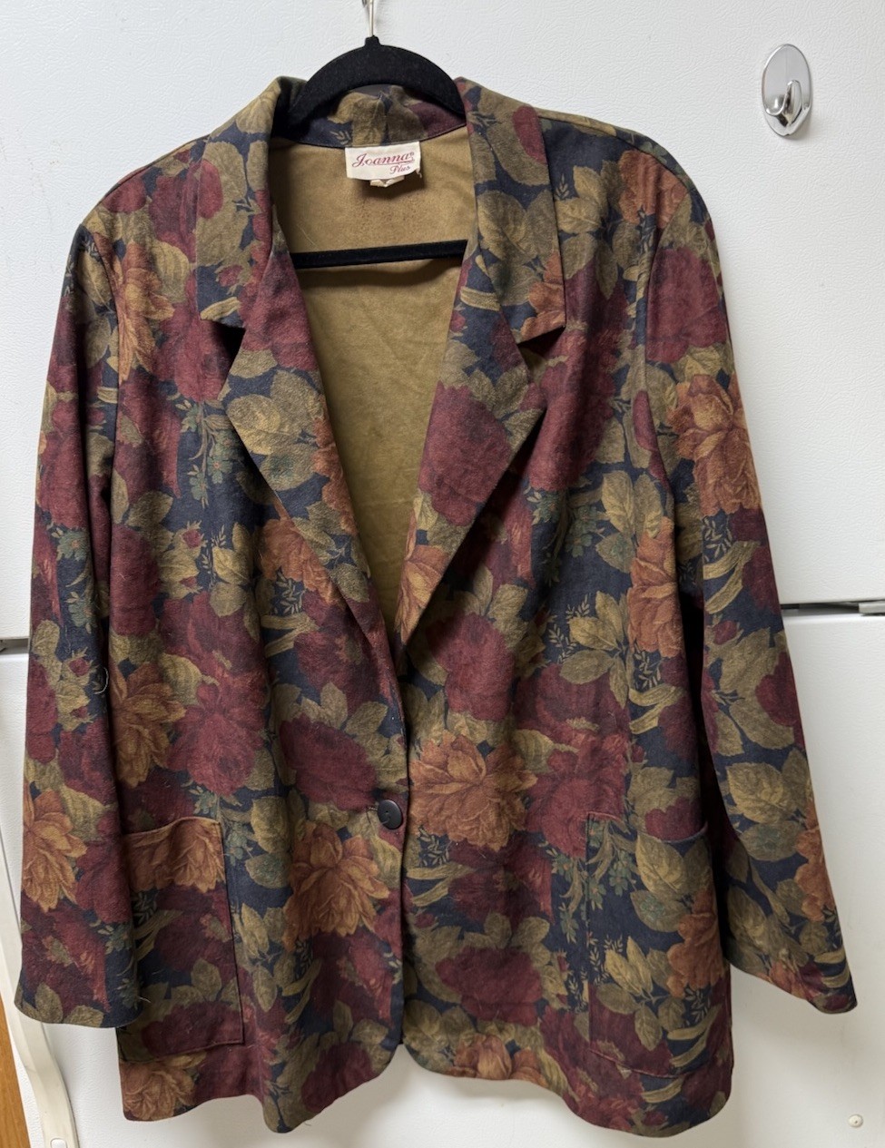 Joanna Plus Vintage Fall Colors Long Blazer One Button Size 22 Pre-Owned Good