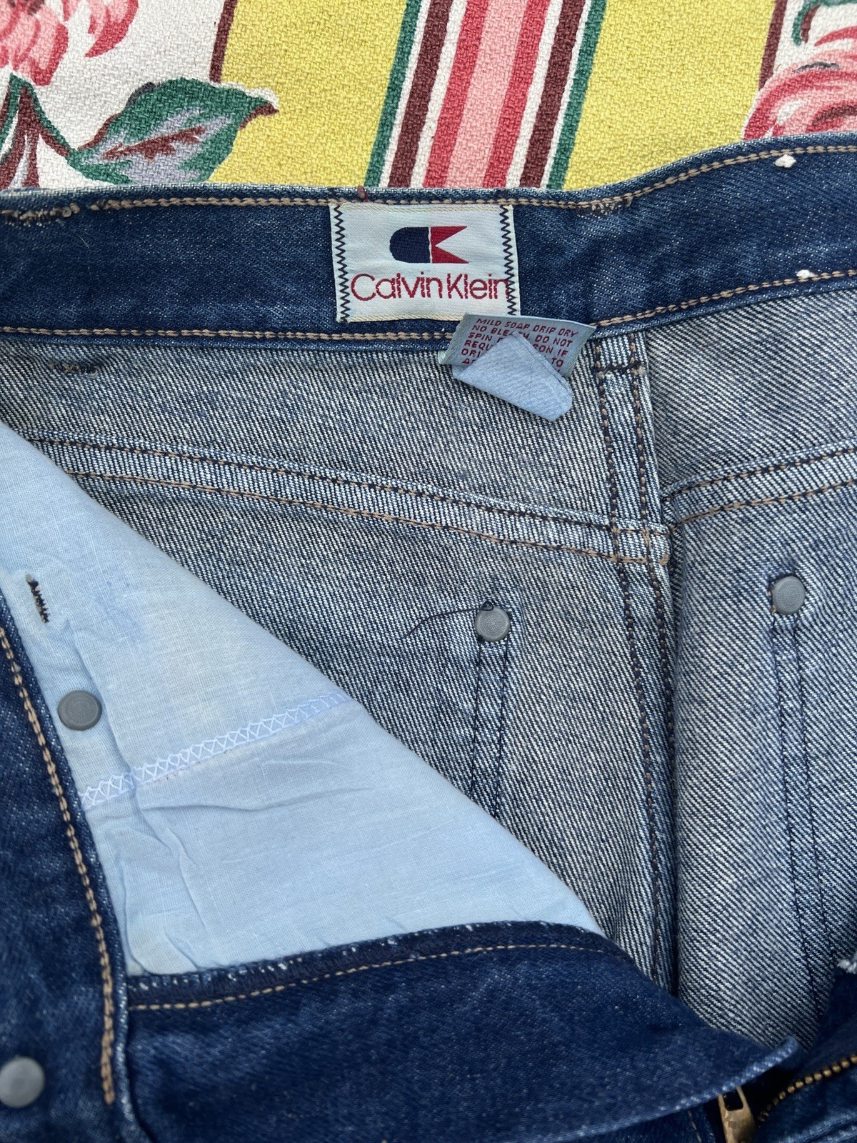 Vintage 80s Calvin Klein Jeans Dark Wash High Rise Straight Leg Fitted Narrow